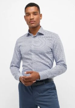 Eterna Print Slim Fit - Overhemd - Blau