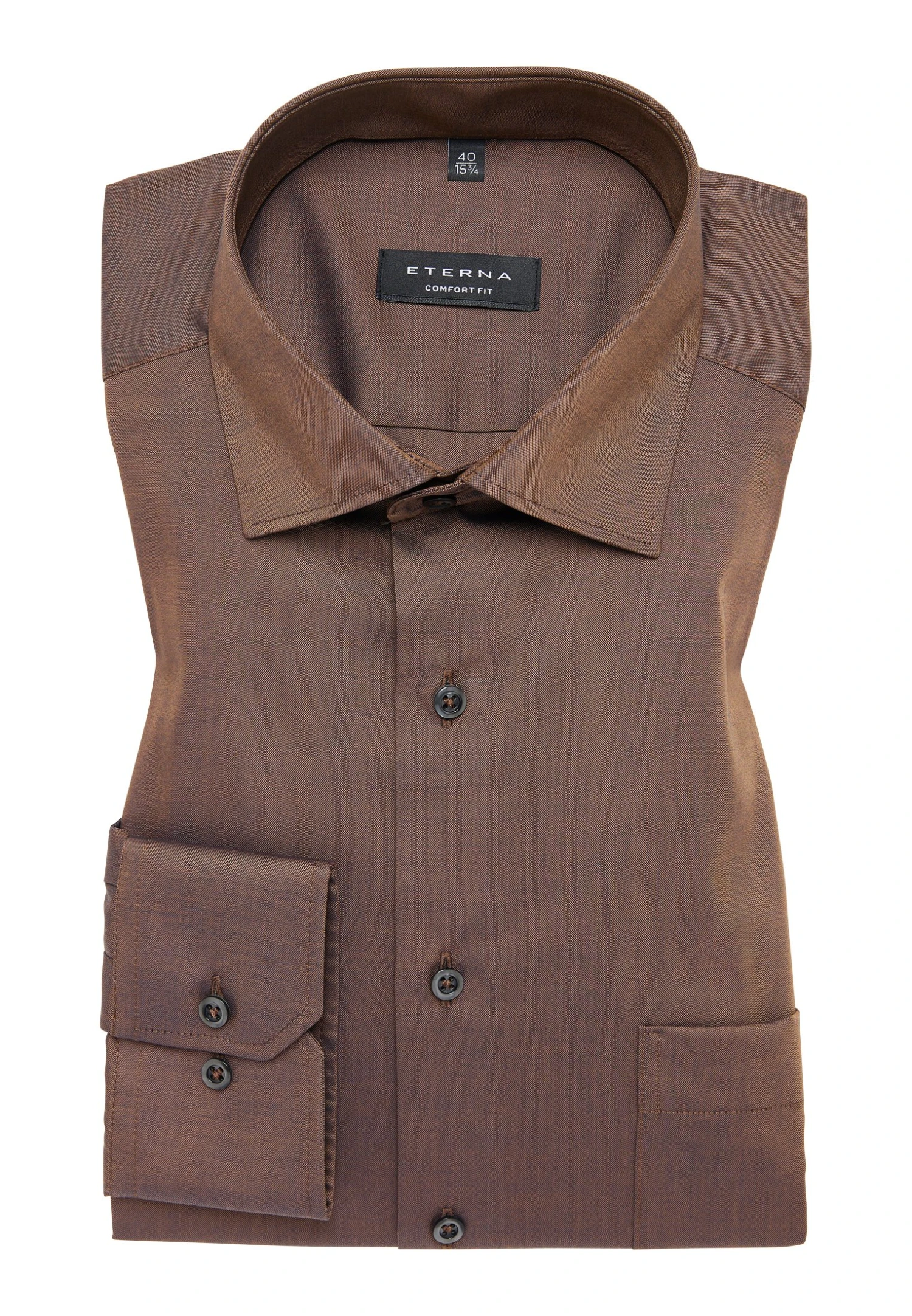 Eterna Pinpoint Comfort- Zakelijk Overhemd - Kakao 8 Eterna Pinpoint Comfort- Zakelijk Overhemd - Kakao - Afbeelding 6
