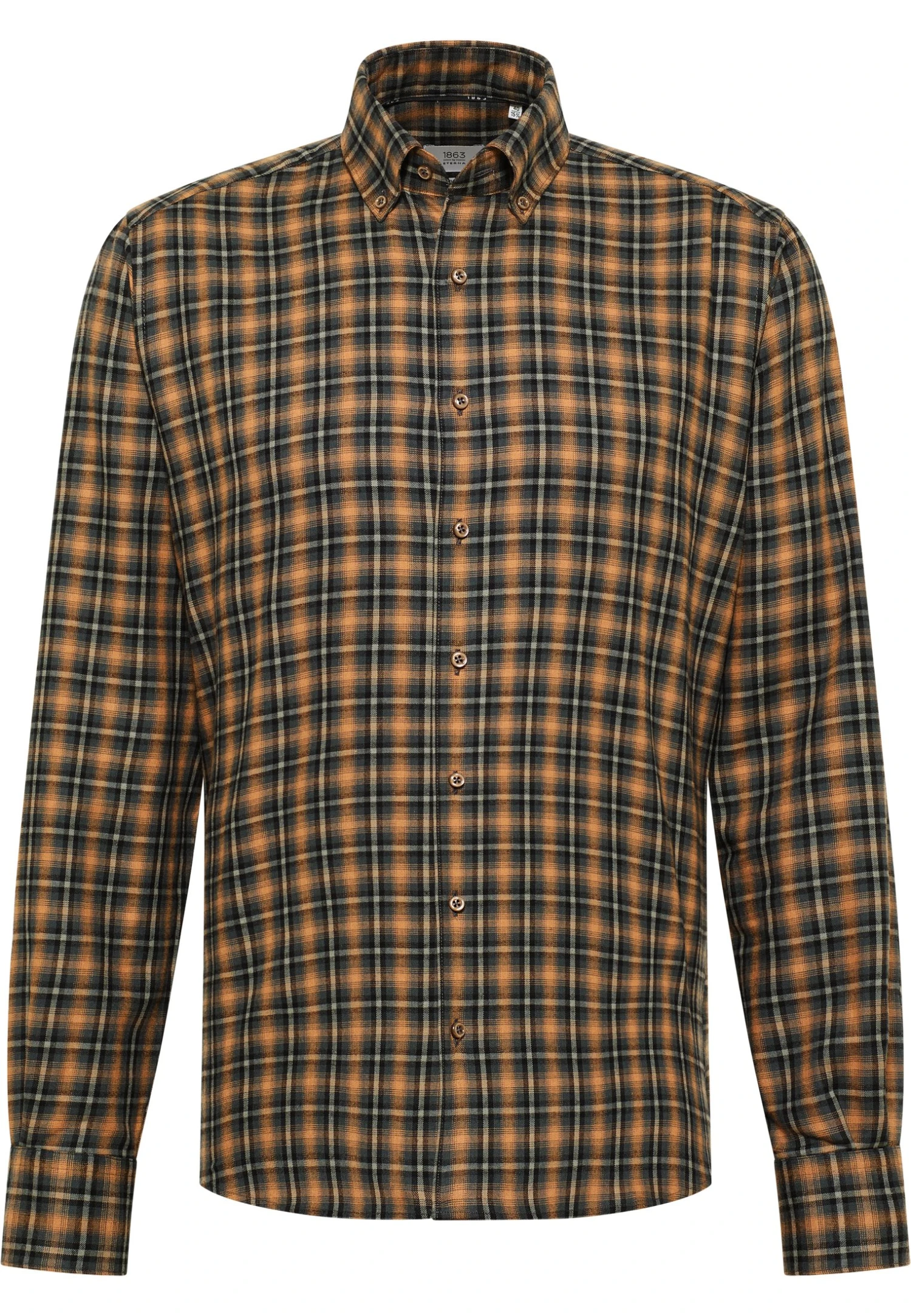 Eterna Kariertes Tailoring Modern Fit - Overhemd - Schwarz 6 Eterna Kariertes Tailoring Modern Fit - Overhemd - Schwarz - Afbeelding 4