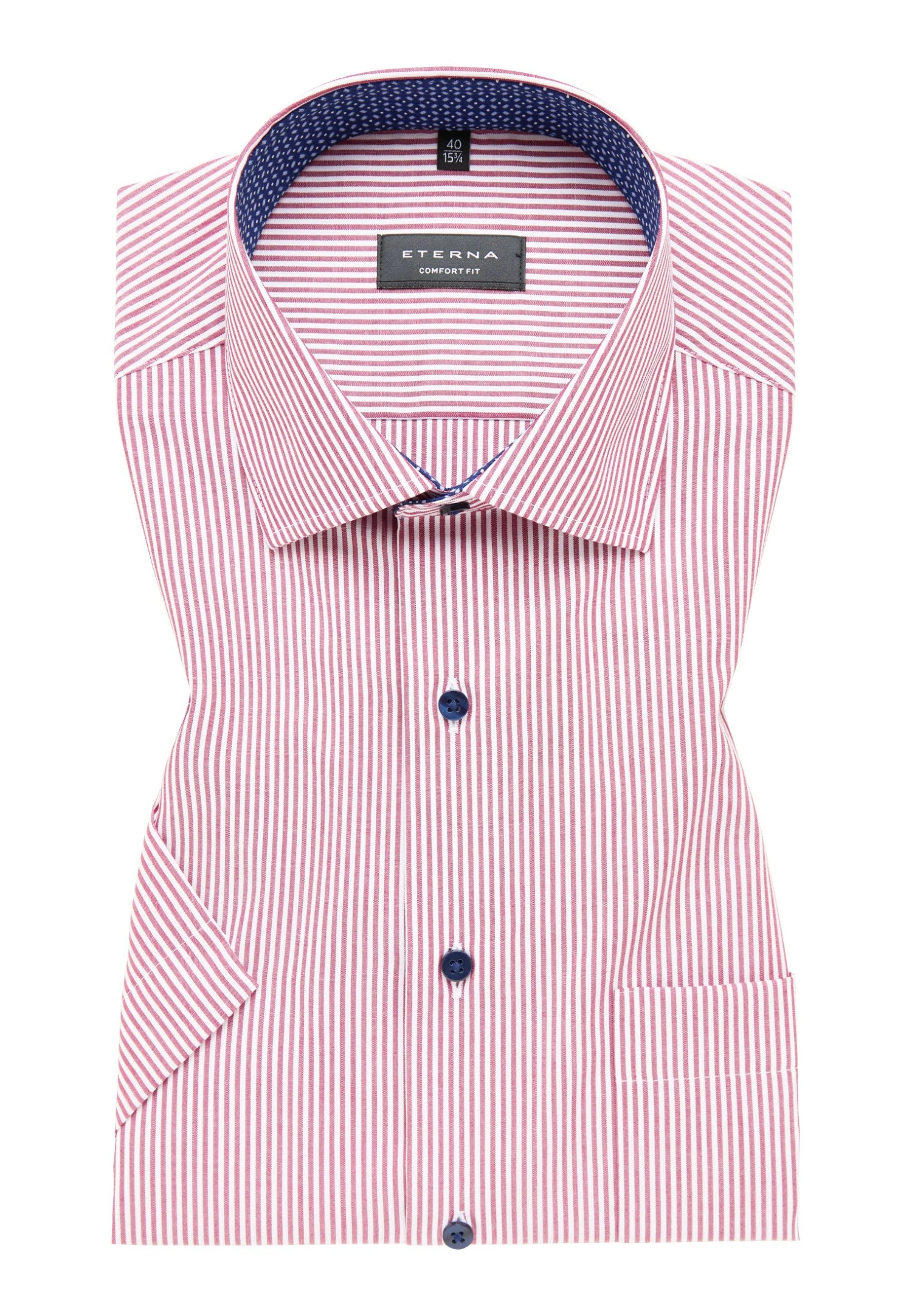 Eterna Popeline Kurzarm Comfort Fit - Overhemd - Rubinrot 8 Eterna Popeline Kurzarm Comfort Fit - Overhemd - Rubinrot - Afbeelding 6