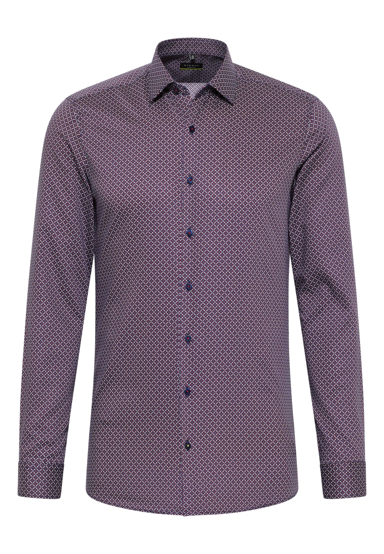 Eterna Bedrucktes Twill Super - Overhemd - Rot 6 Eterna Bedrucktes Twill Super - Overhemd - Rot - Afbeelding 4