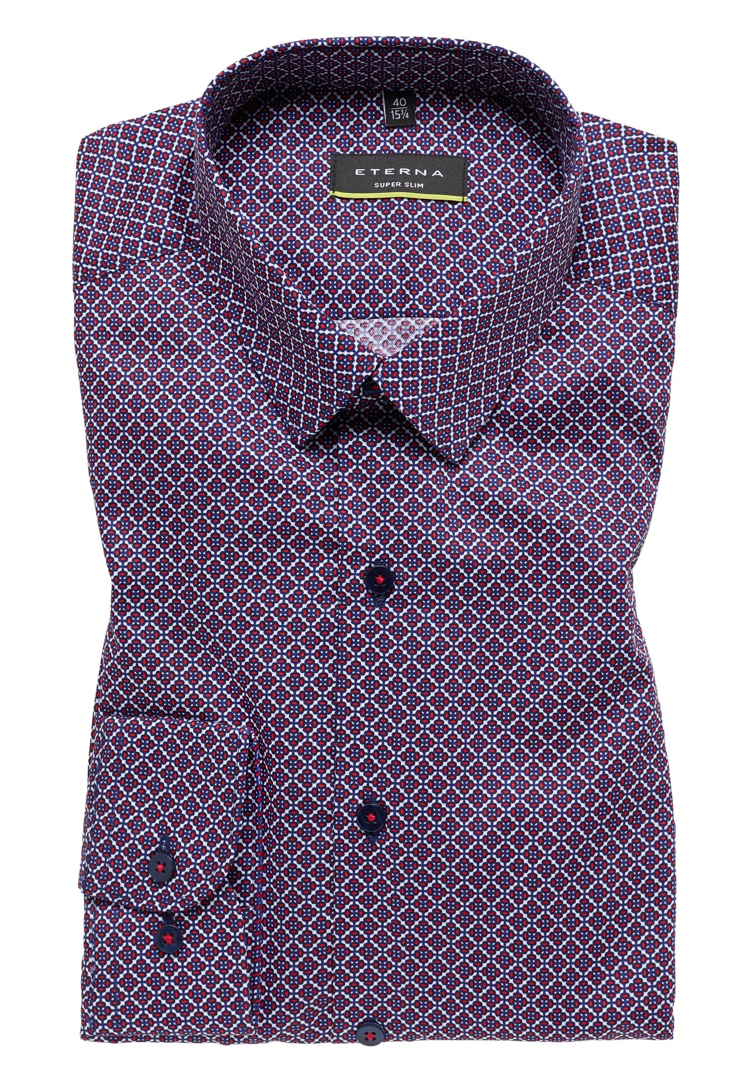 Eterna Bedrucktes Twill Super - Overhemd - Rot 8 Eterna Bedrucktes Twill Super - Overhemd - Rot - Afbeelding 6