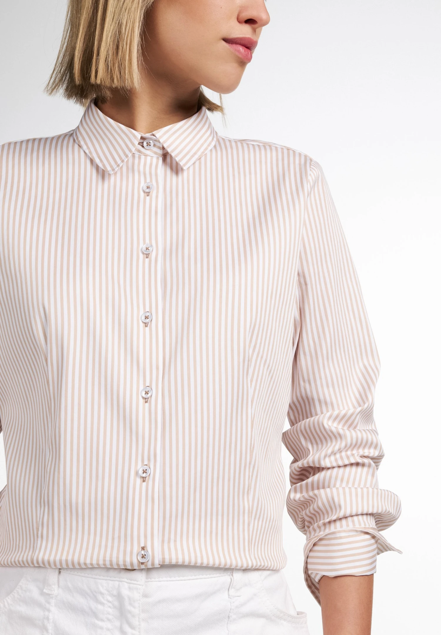 Eterna Langarm Modern Classic - Overhemdblouse - Beige 5 Eterna Langarm Modern Classic - Overhemdblouse - Beige - Afbeelding 3