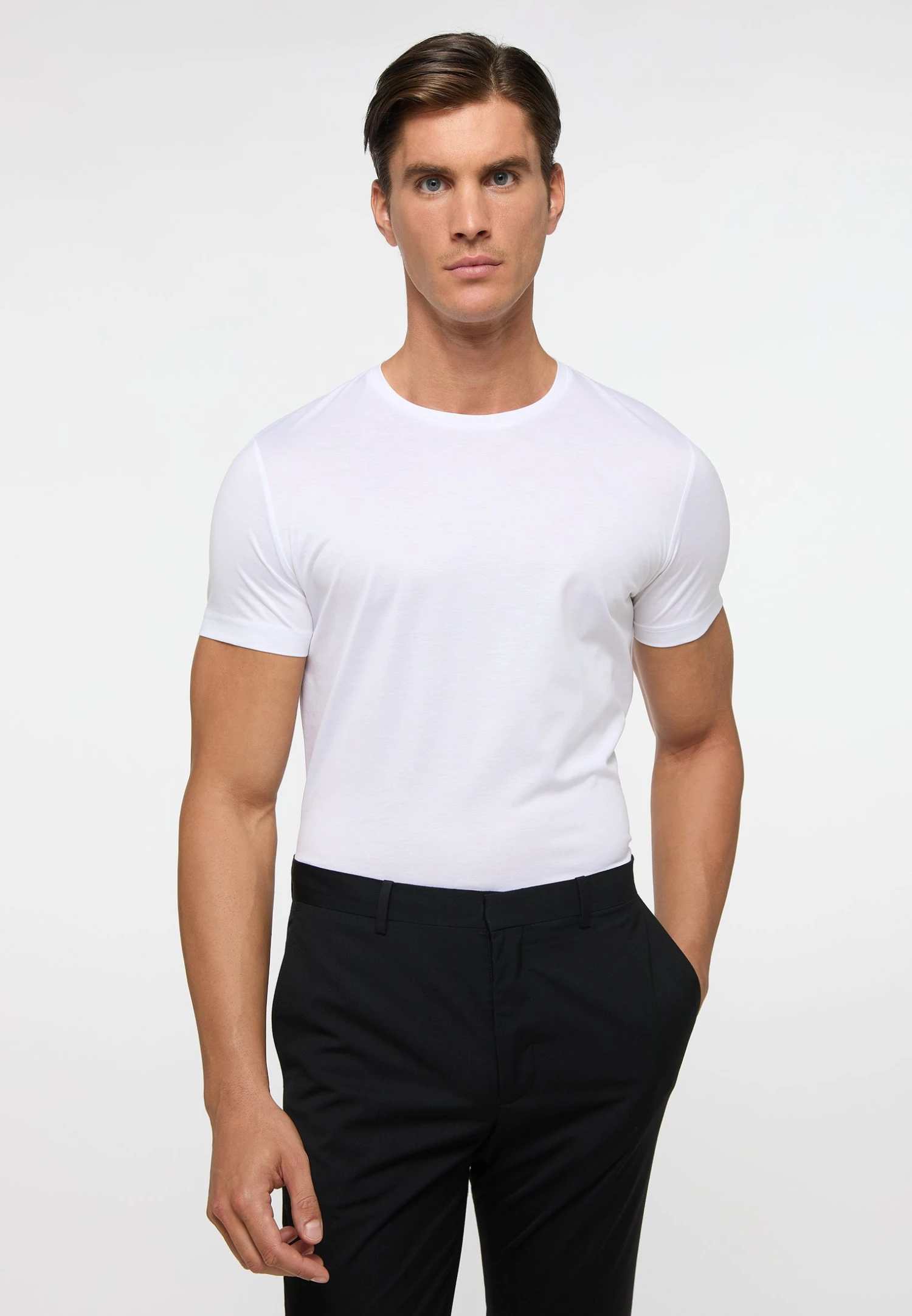 Eterna Soft Tailoring - T-Shirt Basic - Weiß 3 Eterna Soft Tailoring - T-Shirt Basic - Weiß