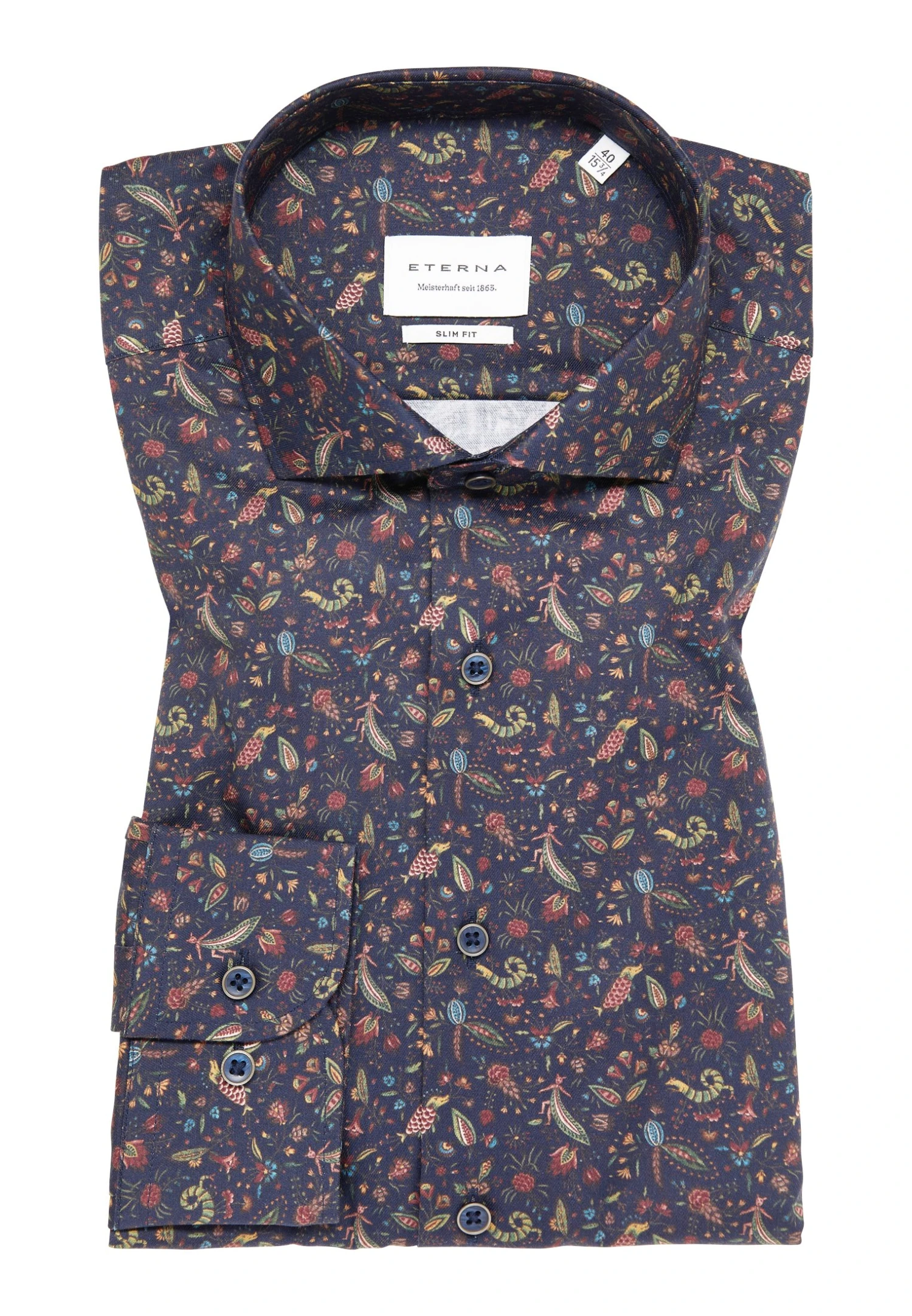Eterna Print Fit - Overhemd - Navy 8 Eterna Print Fit - Overhemd - Navy - Afbeelding 6