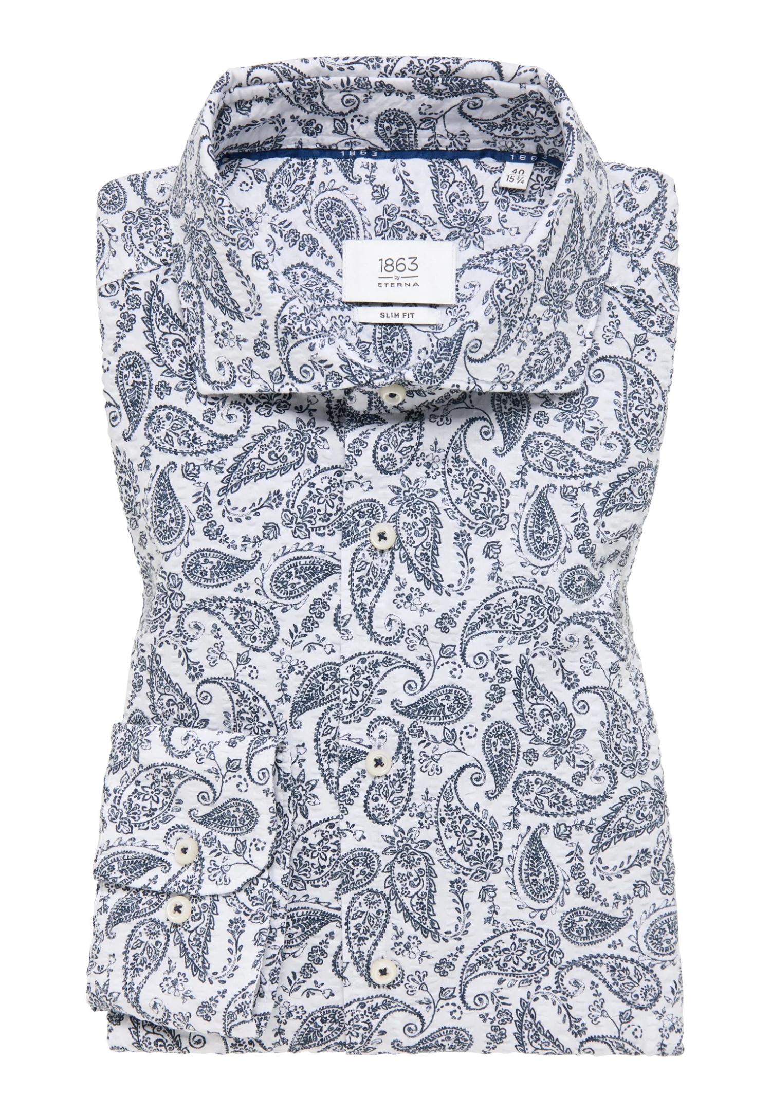 Eterna SeersuckerSlim Fit - Overhemd - Blau 7 Eterna SeersuckerSlim Fit - Overhemd - Blau - Afbeelding 5