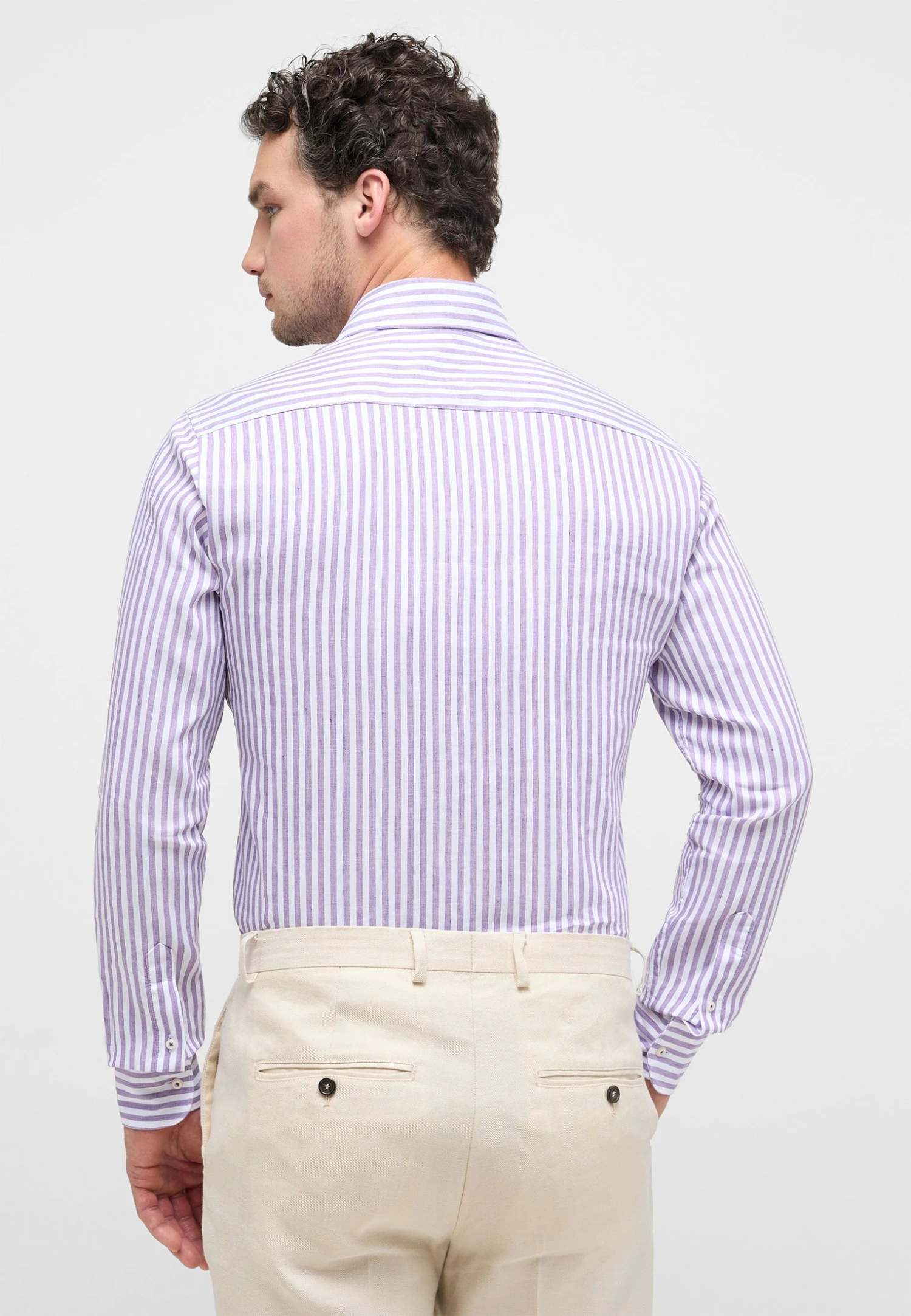 Eterna Gestreiftes Soft Tailoring- Zakelijk Overhemd - Pflaume 4 Eterna Gestreiftes Soft Tailoring- Zakelijk Overhemd - Pflaume - Afbeelding 2