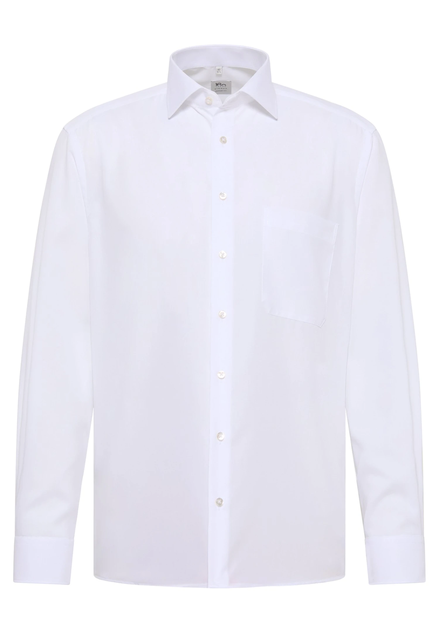 Eterna Unifarbenes Popeline-Hemd - Comfort Fit - Zakelijk Overhemd - Weiß 6 Eterna Unifarbenes Popeline-Hemd - Comfort Fit - Zakelijk Overhemd - Weiß - Afbeelding 4