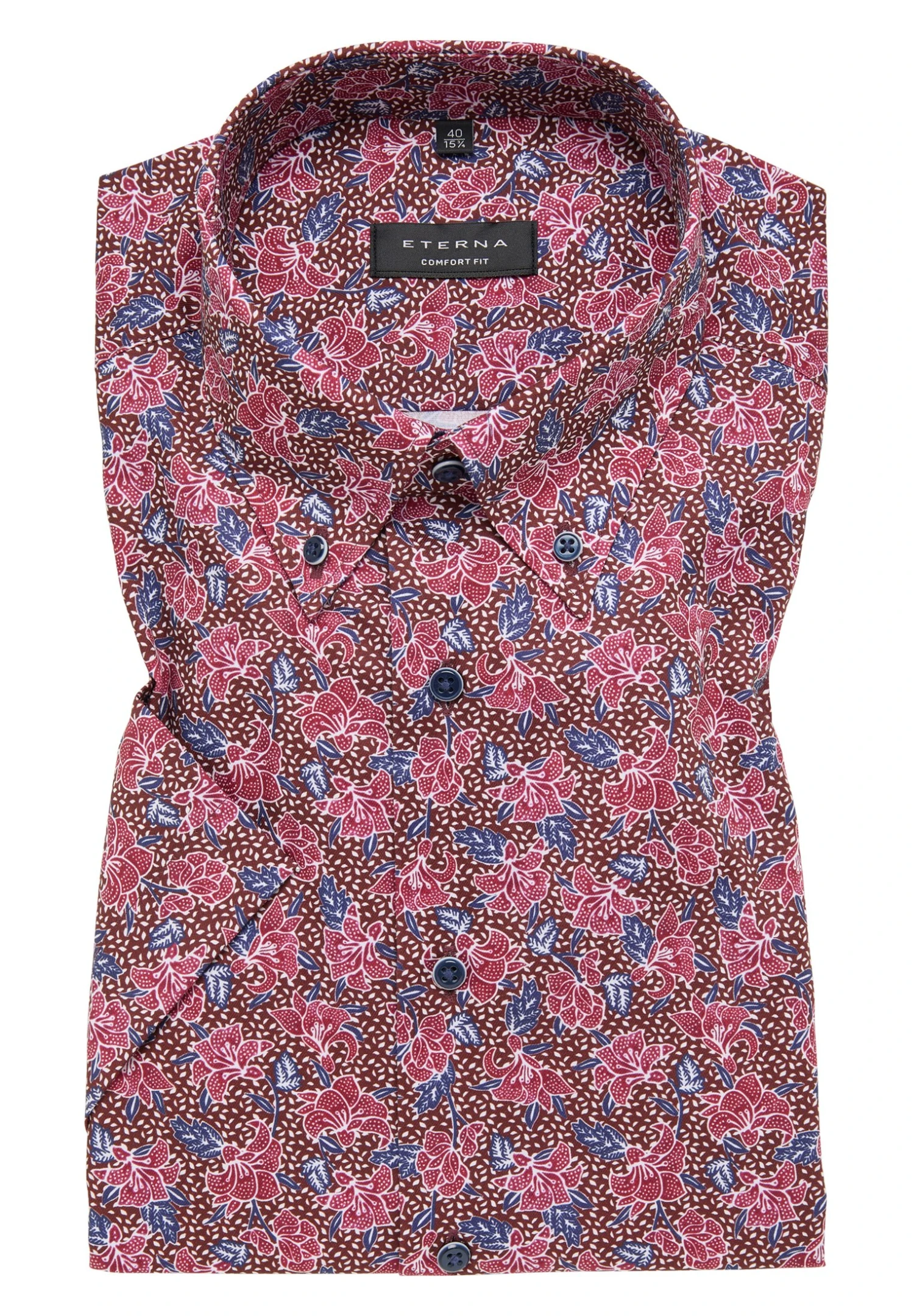 Eterna Bedrucktes Kurzarm Comfort Fit - Overhemd - Rot 8 Eterna Bedrucktes Kurzarm Comfort Fit - Overhemd - Rot - Afbeelding 6
