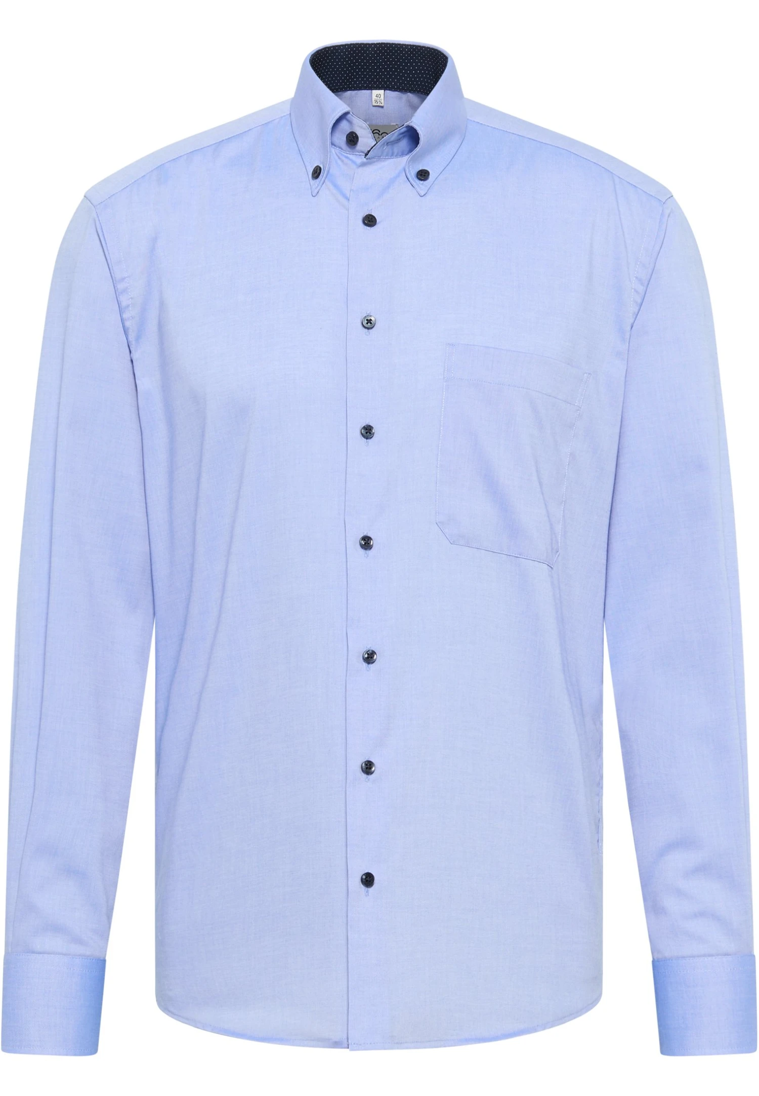 Eterna Unifarbenes Pinpoint Comfort Fit - Overhemd - Blau 6 Eterna Unifarbenes Pinpoint Comfort Fit - Overhemd - Blau - Afbeelding 4