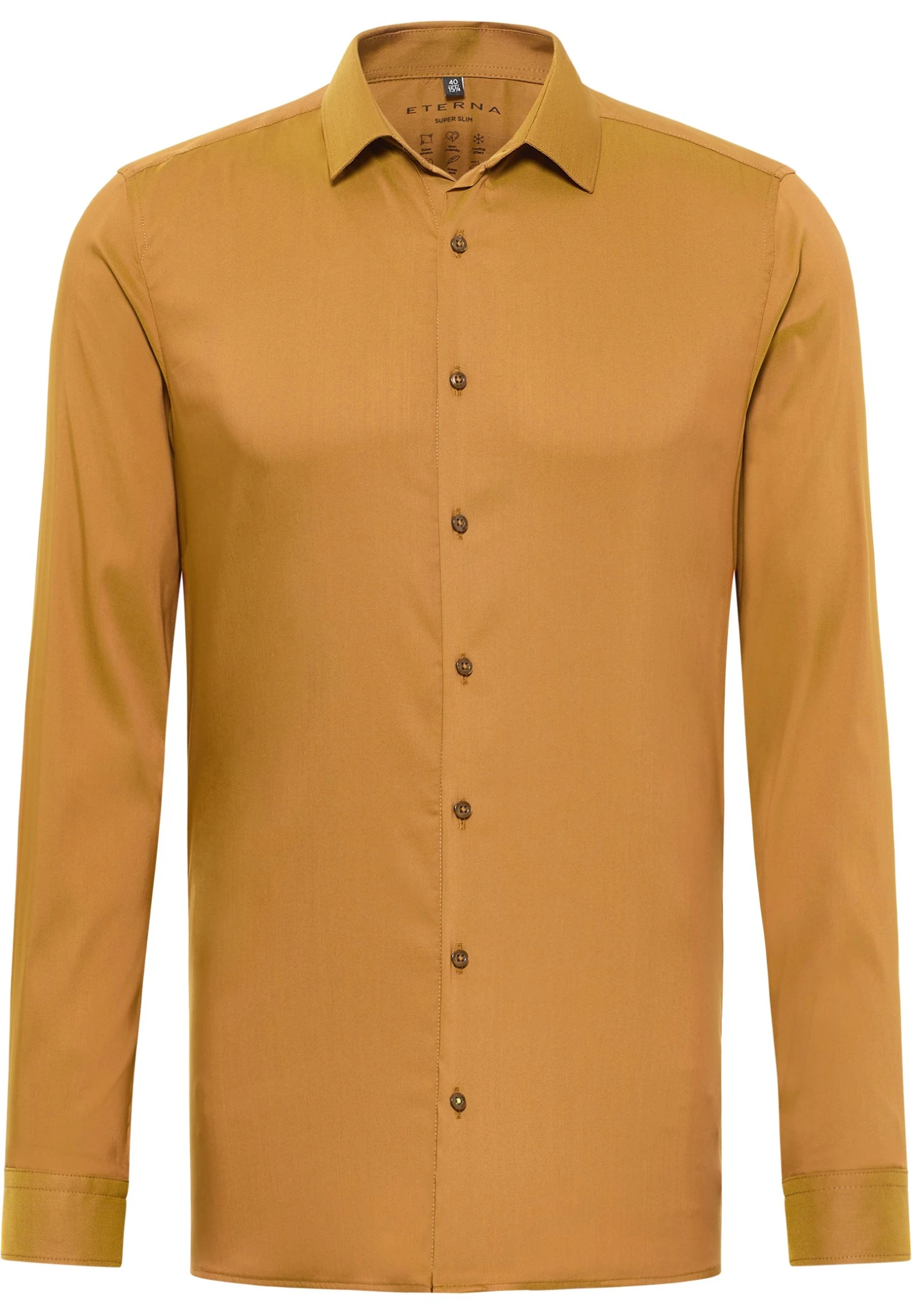 Eterna Langarm Super-Slim - Overhemd - Curry 6 Eterna Langarm Super-Slim - Overhemd - Curry - Afbeelding 4