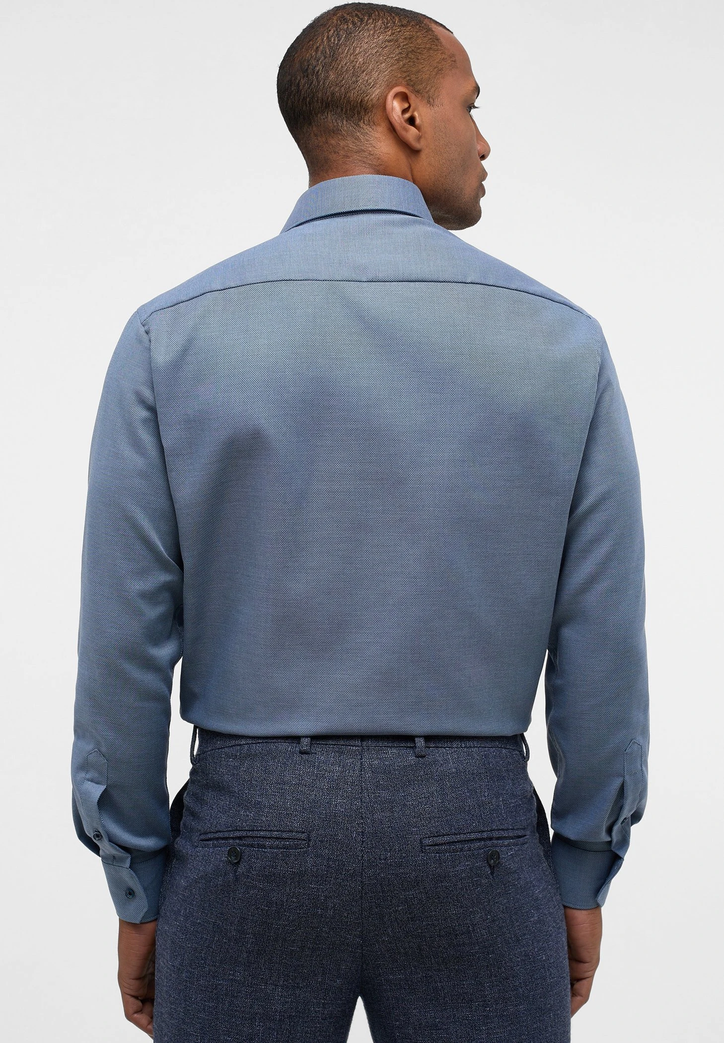 Eterna Struktur Modern Fit - Overhemd - Denim 4 Eterna Struktur Modern Fit - Overhemd - Denim - Afbeelding 2