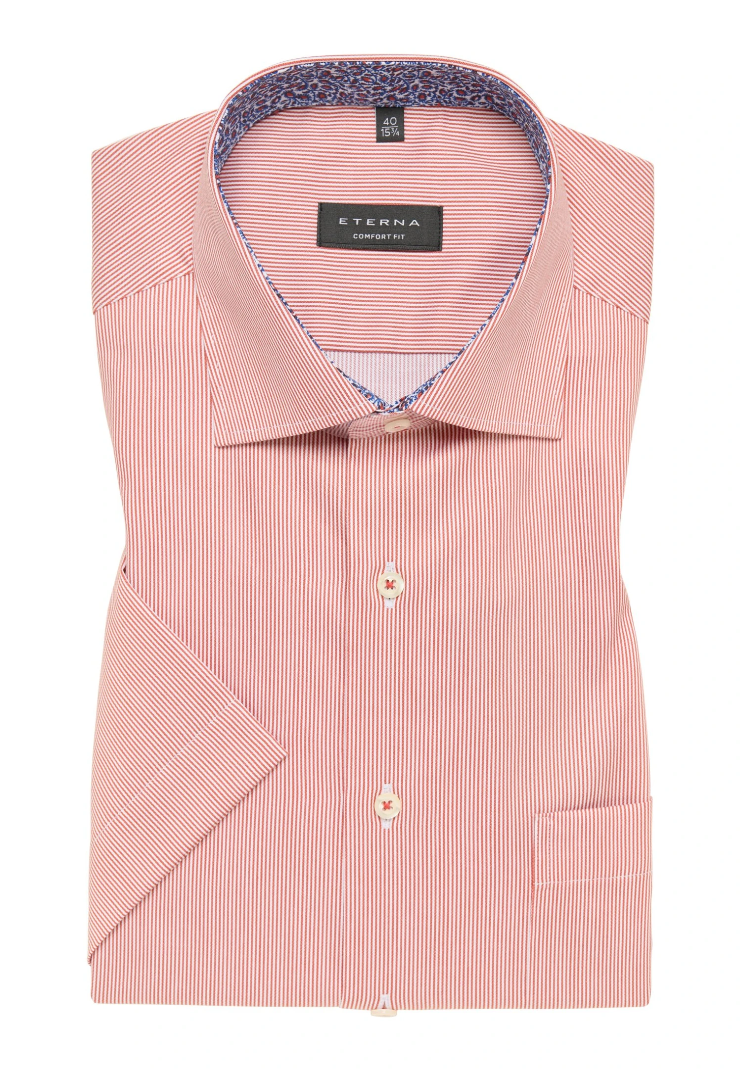 Eterna Gestreiftes Comfort Fit - Overhemd - Rusty Red 8 Eterna Gestreiftes Comfort Fit - Overhemd - Rusty Red - Afbeelding 6