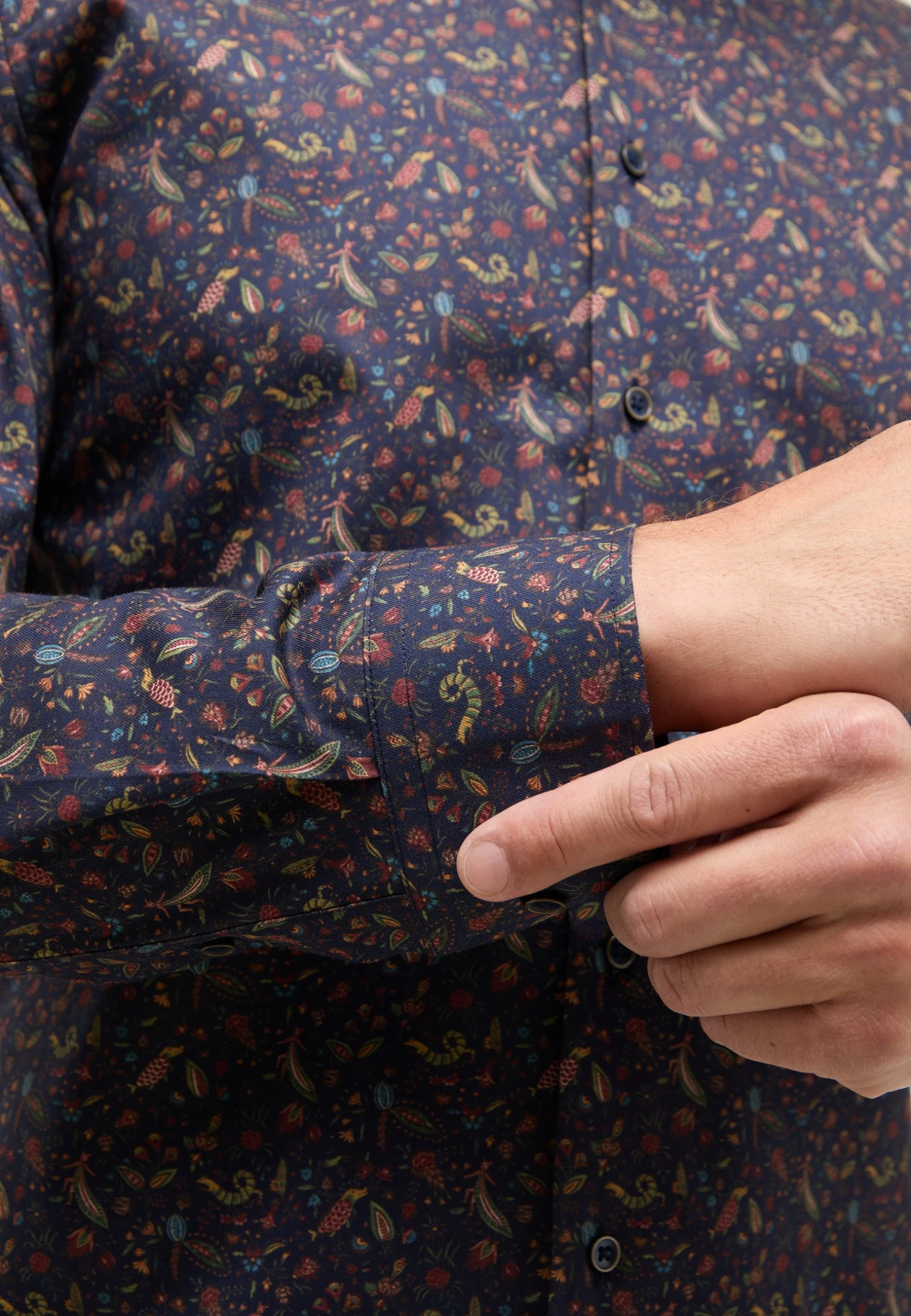 Eterna Print Fit - Overhemd - Navy 5 Eterna Print Fit - Overhemd - Navy - Afbeelding 3