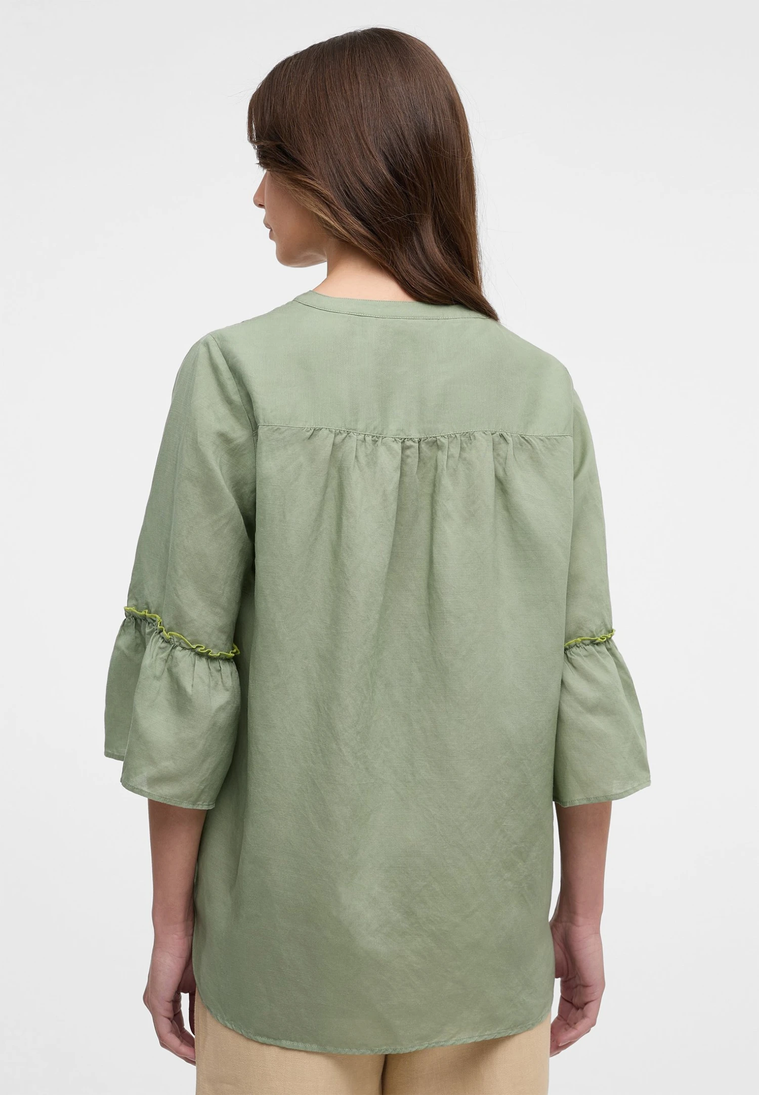 Eterna Long Aus Loose Fit - Blouse - Khaki 4 Eterna Long Aus Loose Fit - Blouse - Khaki - Afbeelding 2