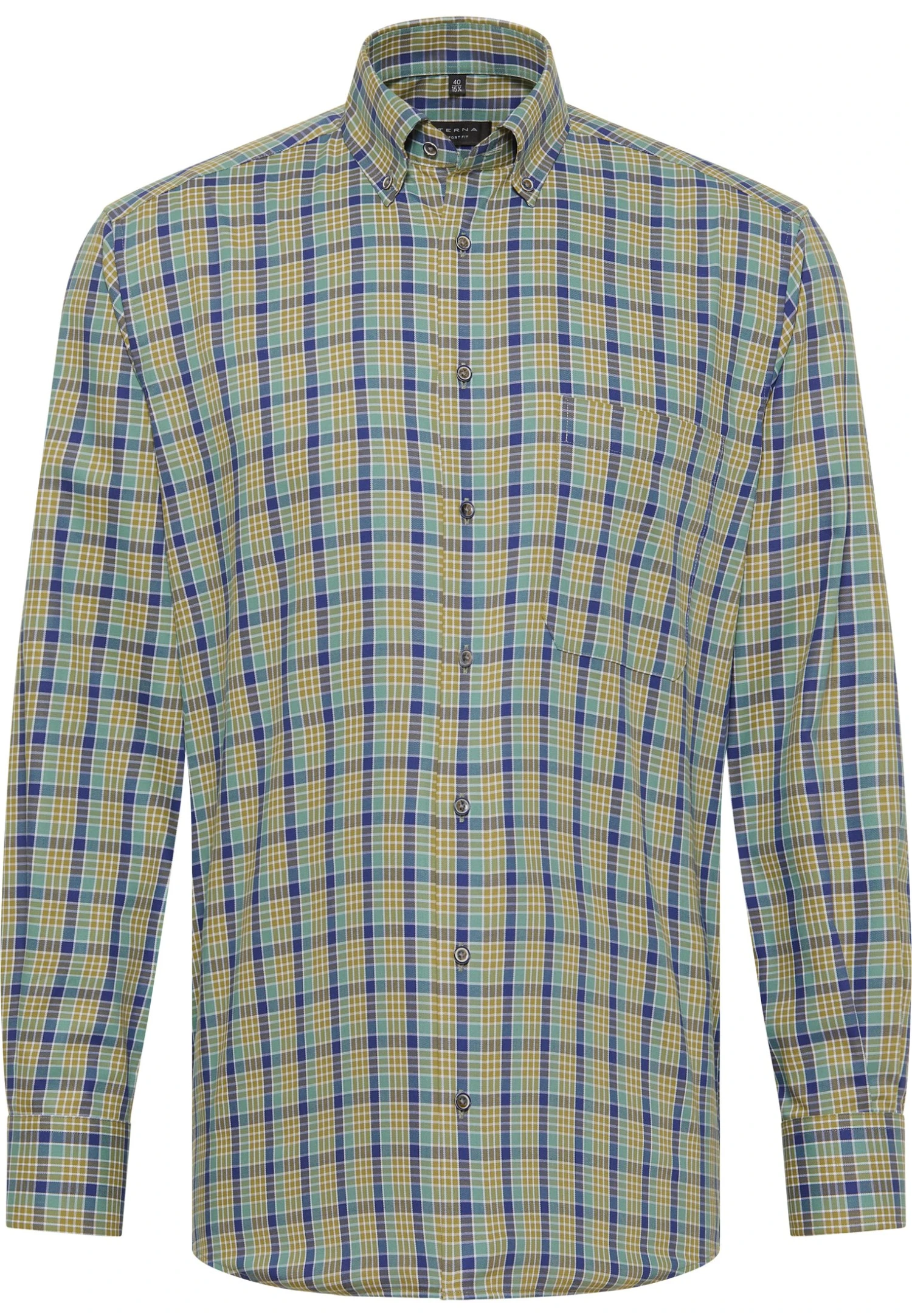 Eterna Kariertes Comfort Fit - Overhemd - Grün 6 Eterna Kariertes Comfort Fit - Overhemd - Grün - Afbeelding 4