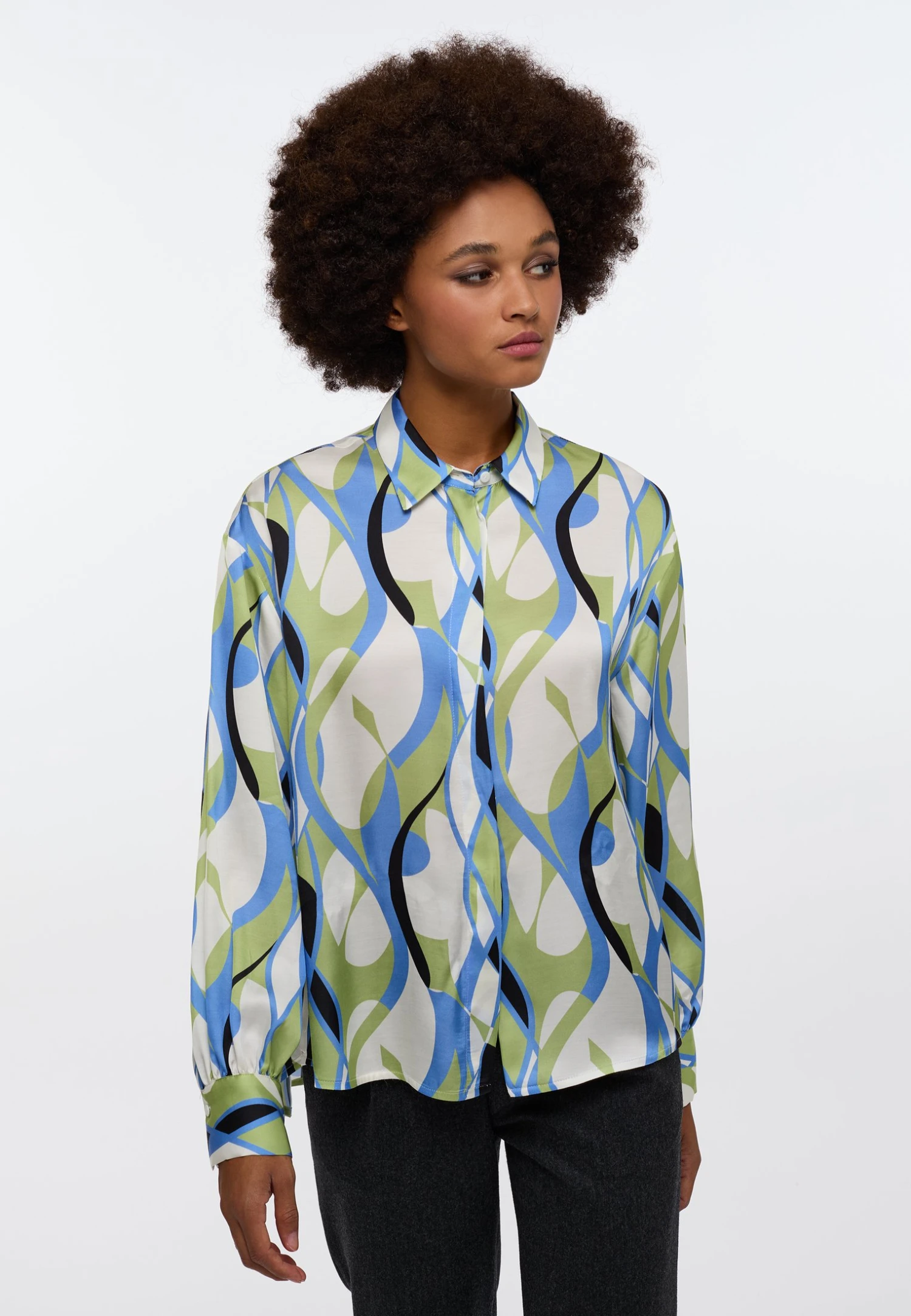Eterna Overhemdblouse - Azurblau 3 Eterna Overhemdblouse - Azurblau