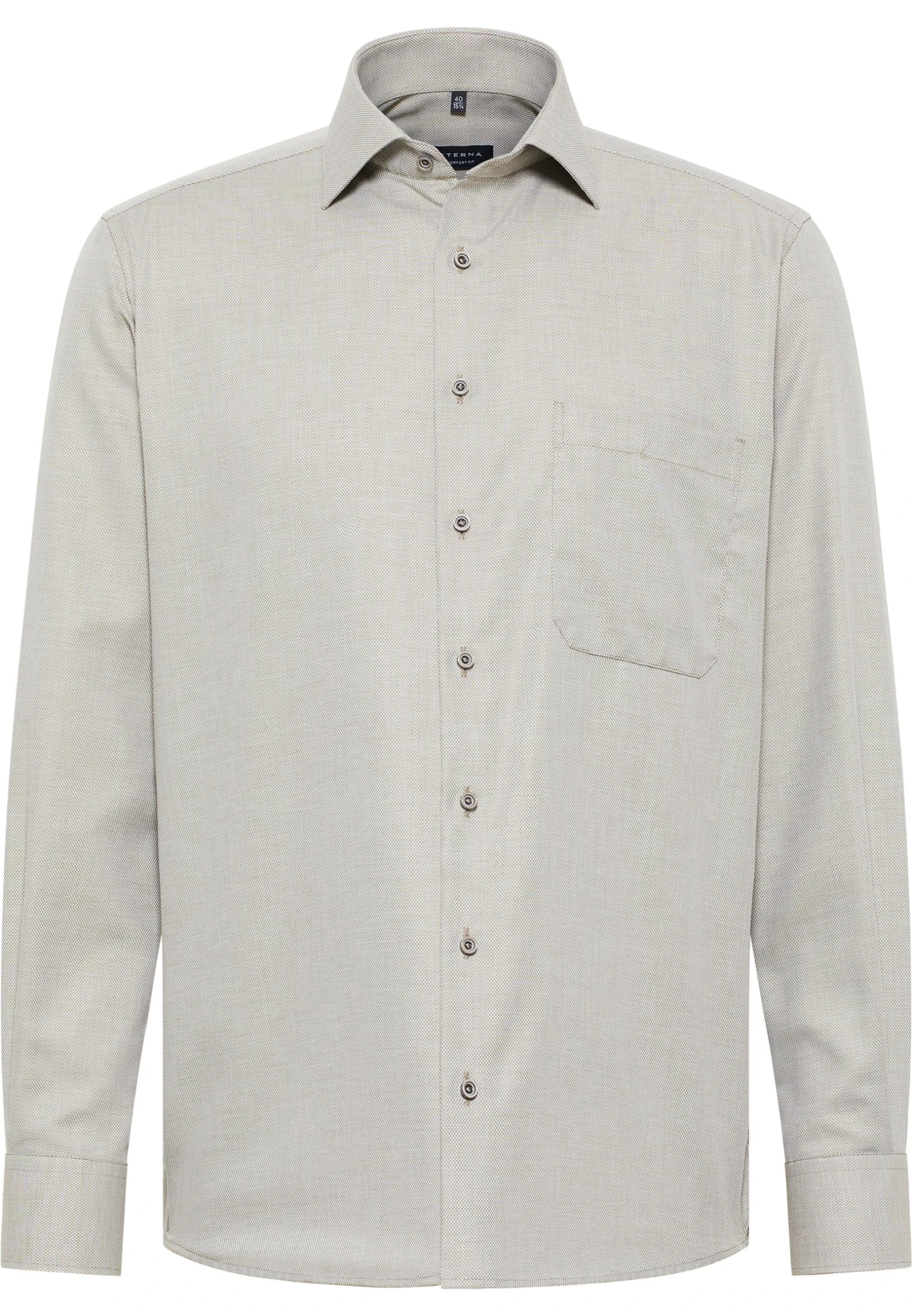 Eterna Struktur Comfort Fit - Zakelijk Overhemd - Khaki 6 Eterna Struktur Comfort Fit - Zakelijk Overhemd - Khaki - Afbeelding 4