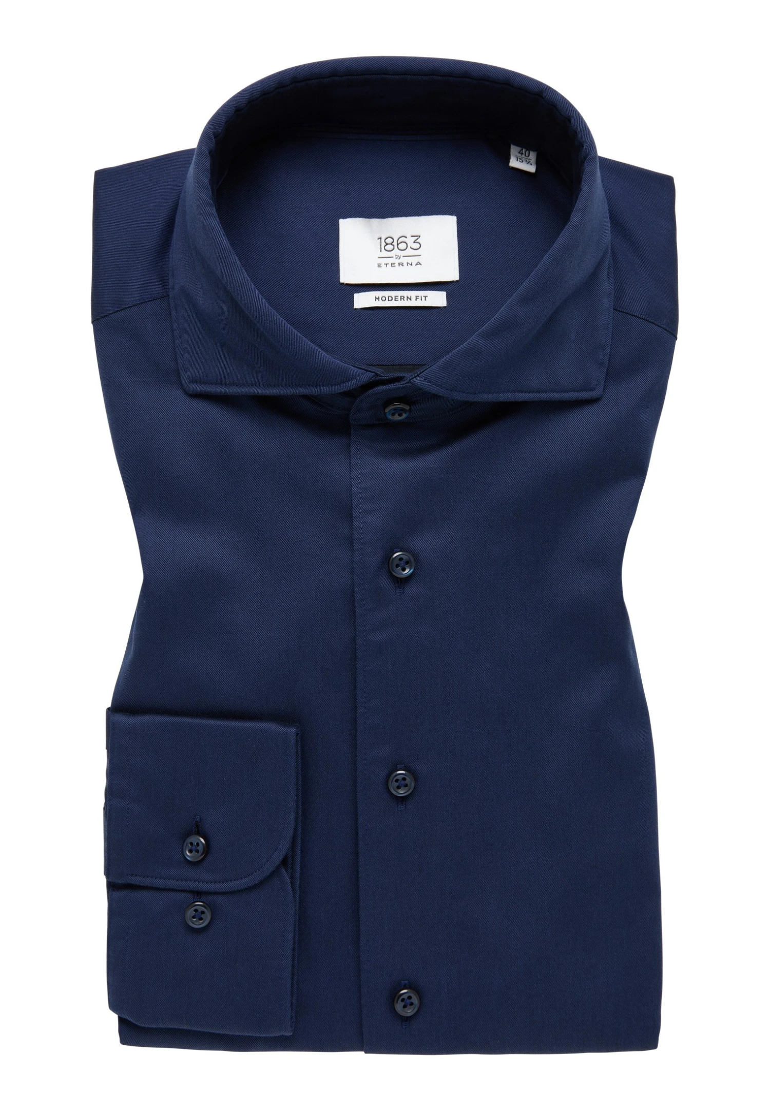 Eterna Langarm Modern Fit - Zakelijk Overhemd - Navy 5 Eterna Langarm Modern Fit - Zakelijk Overhemd - Navy - Afbeelding 3