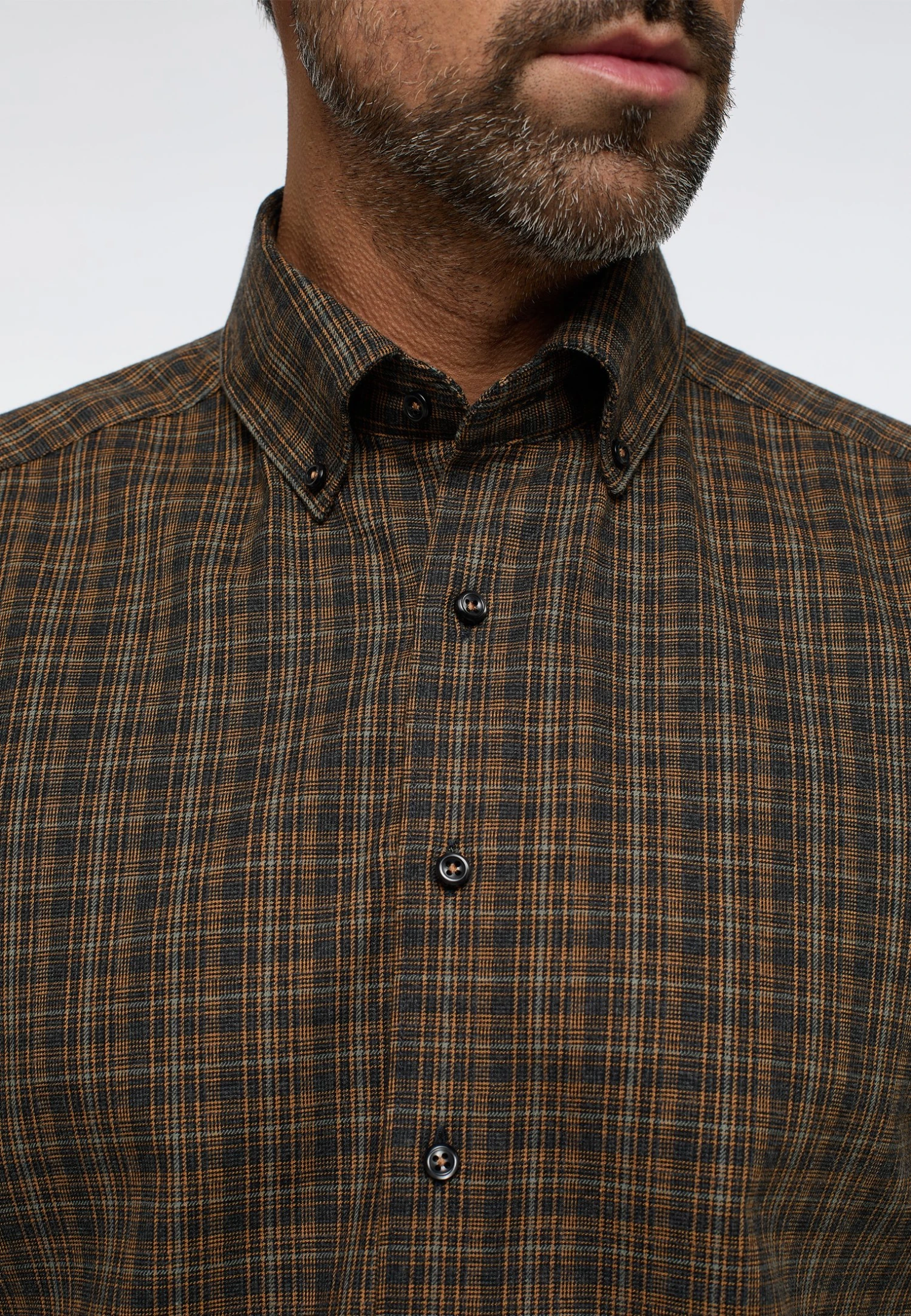 Eterna Kariertes Soft Tailoring Comfort Fit - Overhemd - Cognac 5 Eterna Kariertes Soft Tailoring Comfort Fit - Overhemd - Cognac - Afbeelding 3