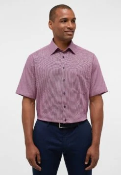 Eterna Strukturiertes Kurzarm Comfort Fit - Overhemd - Rot