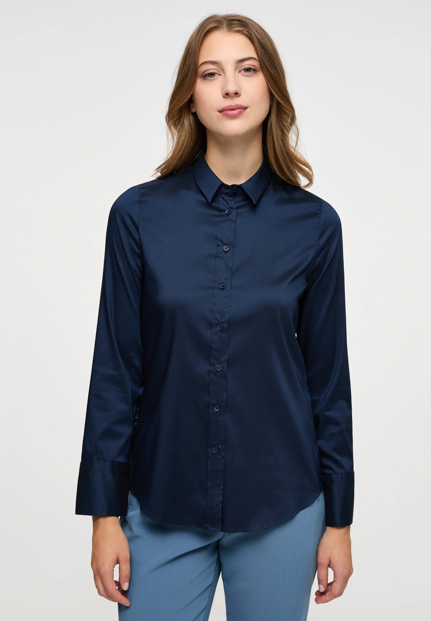 Eterna Langarm Modern Classic - Overhemdblouse - Dunkelblau 3 Eterna Langarm Modern Classic - Overhemdblouse - Dunkelblau