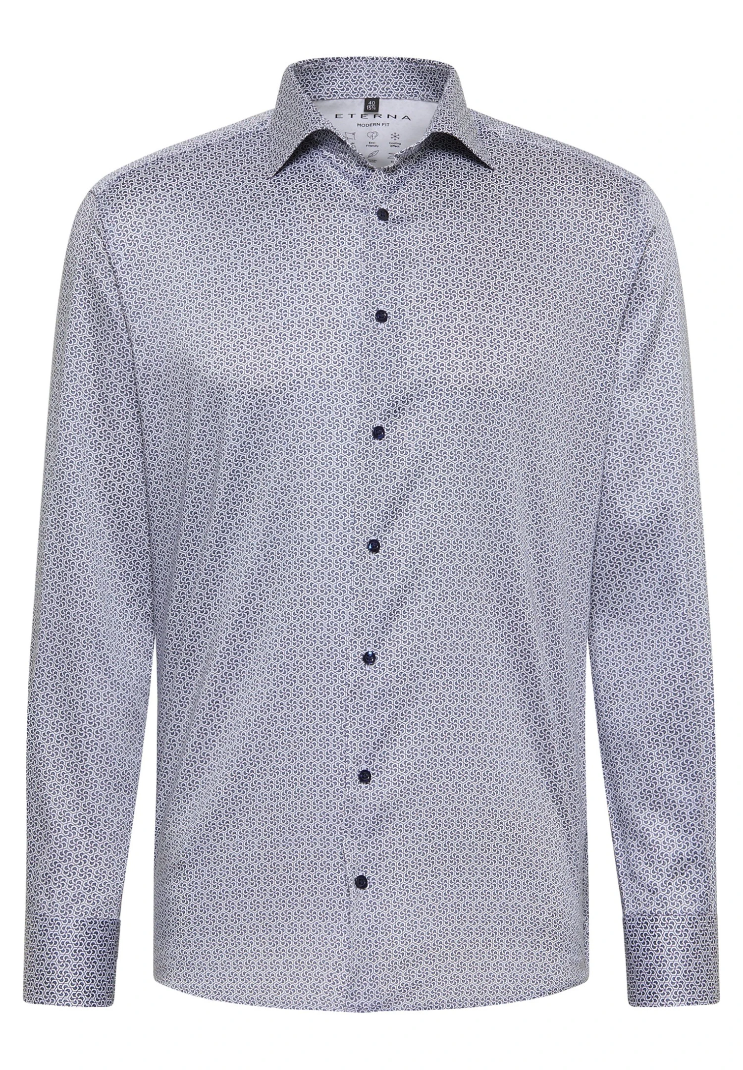 Eterna Performance Modern Fit - Overhemd - Rauchblau 6 Eterna Performance Modern Fit - Overhemd - Rauchblau - Afbeelding 4