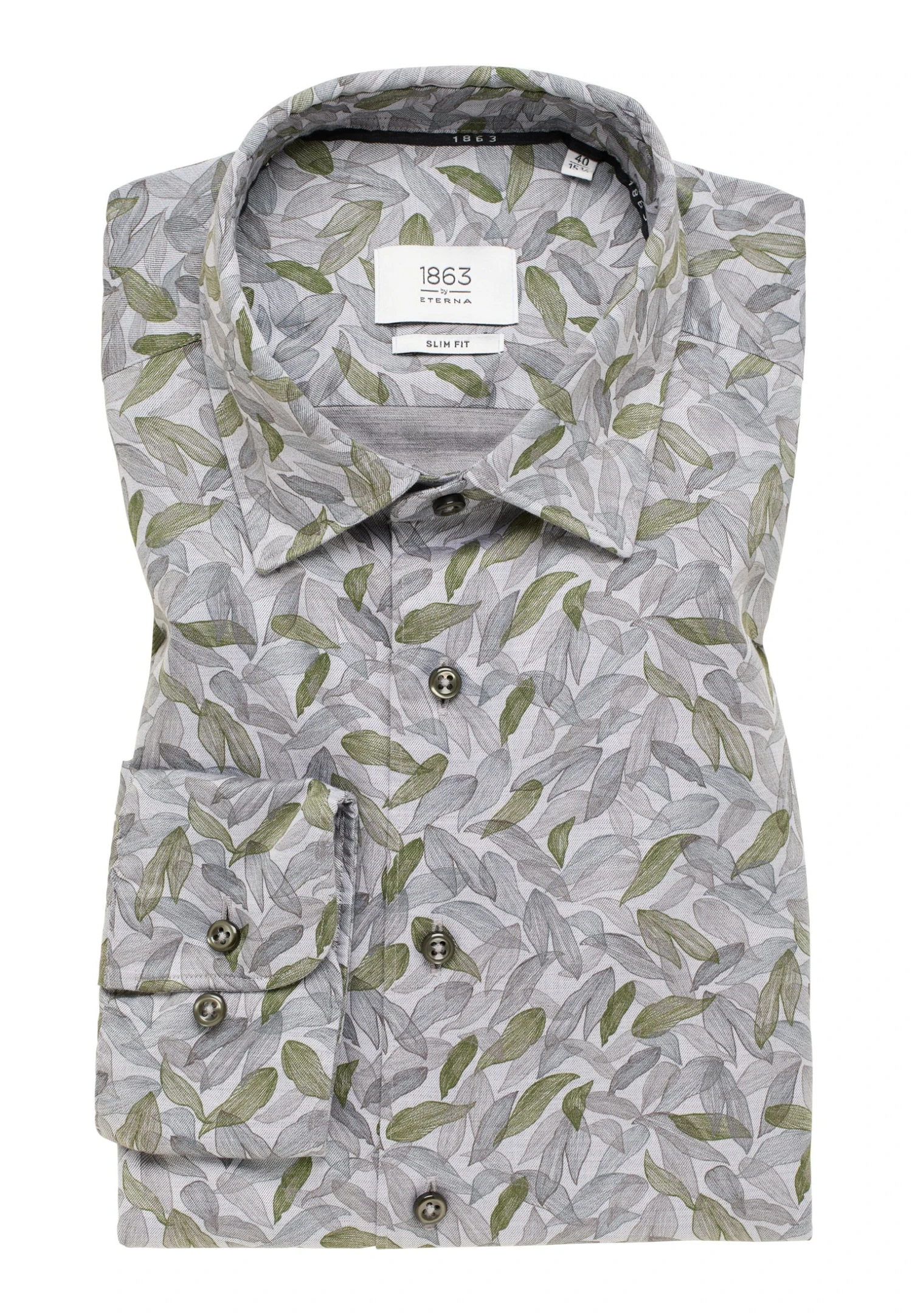 Eterna Bedrucktes Soft Tailoring- Overhemd - Grün 8 Eterna Bedrucktes Soft Tailoring- Overhemd - Grün - Afbeelding 6