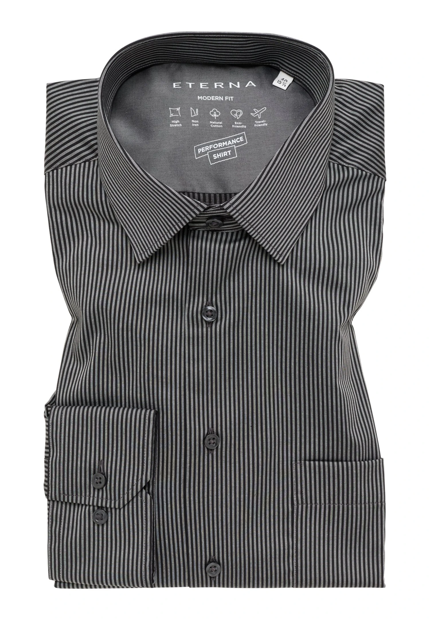 Eterna Performance Modern Fit - Zakelijk Overhemd - Anthrazit 8 Eterna Performance Modern Fit - Zakelijk Overhemd - Anthrazit - Afbeelding 6