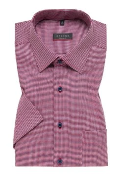 Eterna Strukturiertes Kurzarm Modern Fit - Overhemd - Rot -Eterna 2b30af319c5449569a687ede1a6a81b6