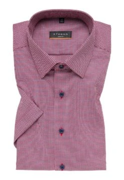 Eterna Strukturiertes Kurzarm Slim Fit - Overhemd - Rot -Eterna 2ba0e36b20bd4c6084af17331166ab75