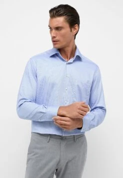 Eterna Struktur Comfort Fit - Overhemd - Hellblau