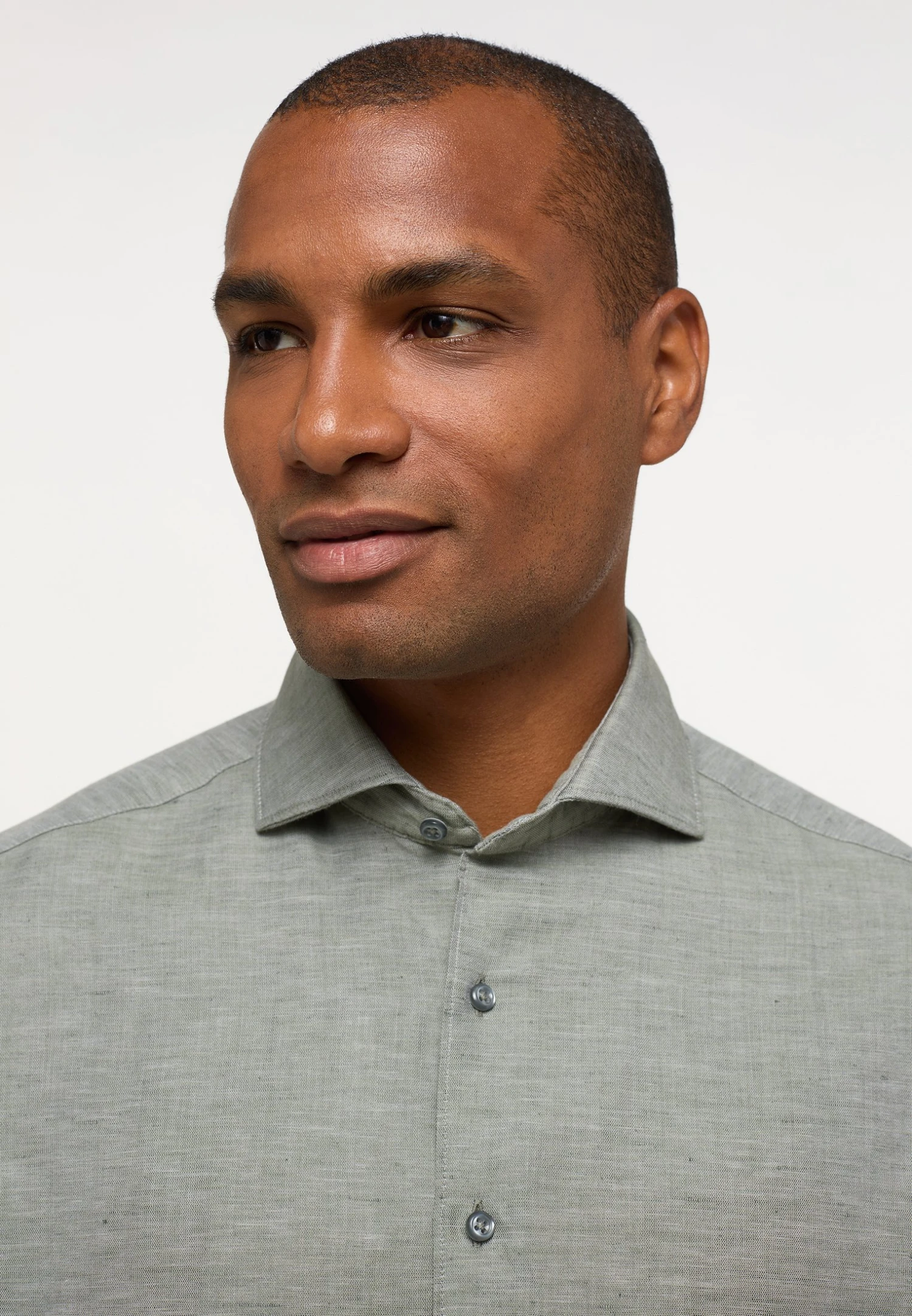 Eterna Langarm Modern Fit - Overhemd - Olive 5 Eterna Langarm Modern Fit - Overhemd - Olive - Afbeelding 3