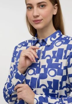 Eterna Regular Fit - Overhemdblouse - Weiß/Blau -Eterna 32771490cc6b4e44a3307b8381d9e823