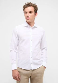 Eterna Seersucker Slim Fit - Overhemd - Weiß