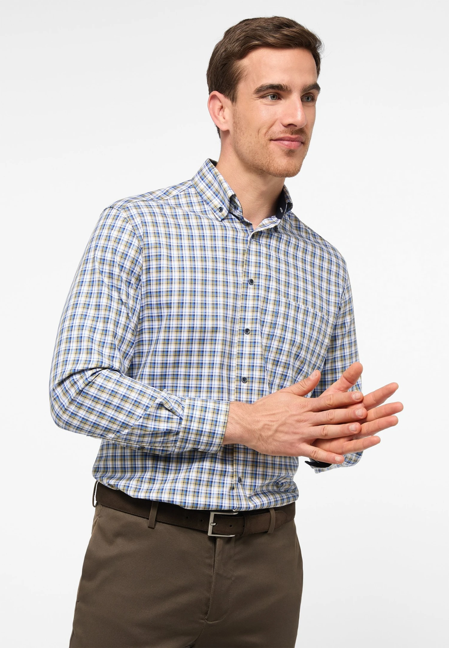 Eterna Comfort Fit - Overhemd - Khaki 3 Eterna Comfort Fit - Overhemd - Khaki