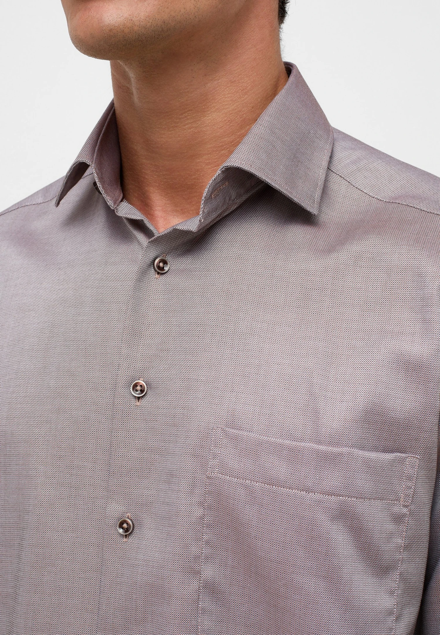 Eterna Struktur Comfort Fit - Overhemd - Braun 5 Eterna Struktur Comfort Fit - Overhemd - Braun - Afbeelding 3