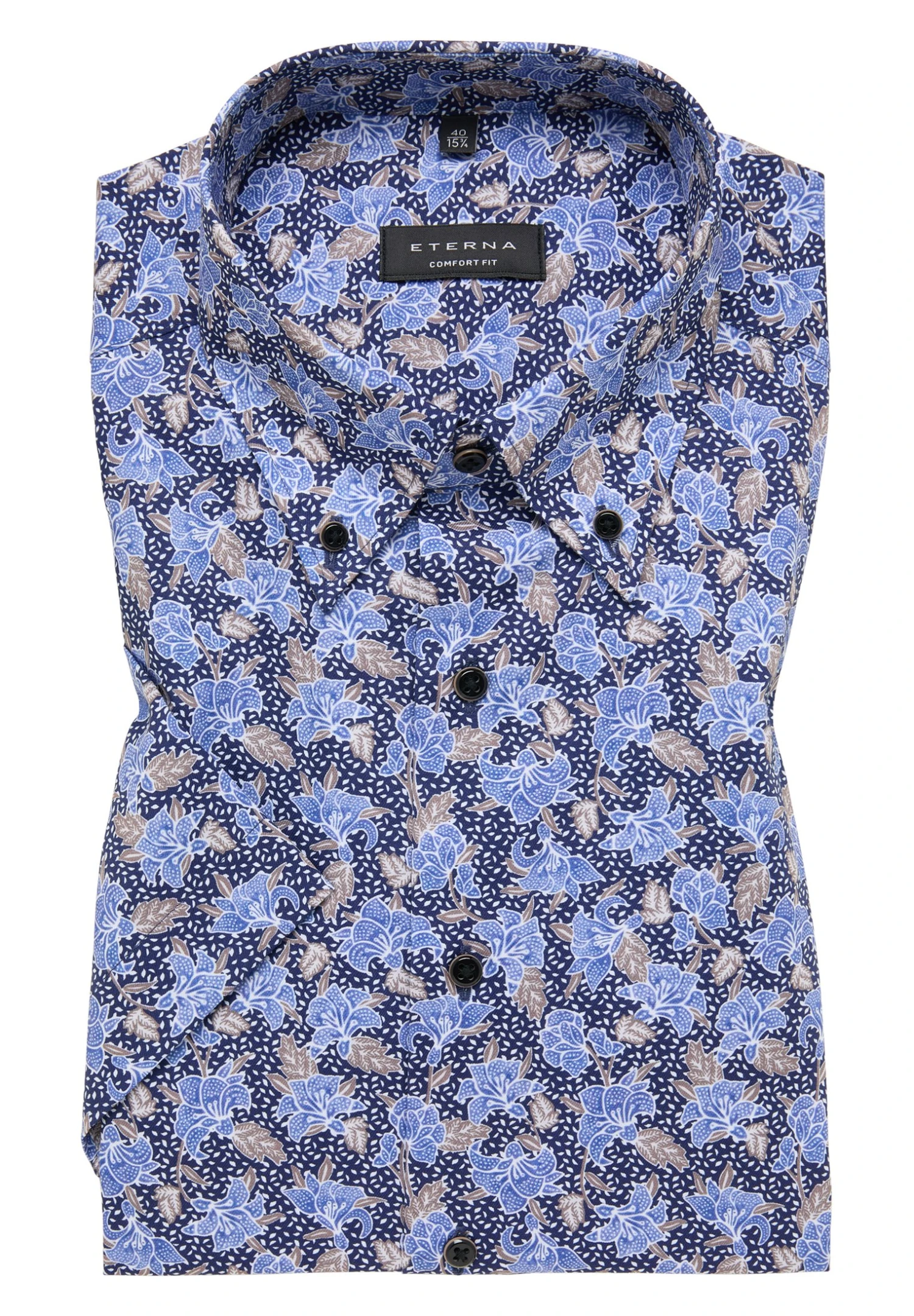 Eterna Bedrucktes Kurzarm Comfort Fit - Overhemd - Blau 8 Eterna Bedrucktes Kurzarm Comfort Fit - Overhemd - Blau - Afbeelding 6