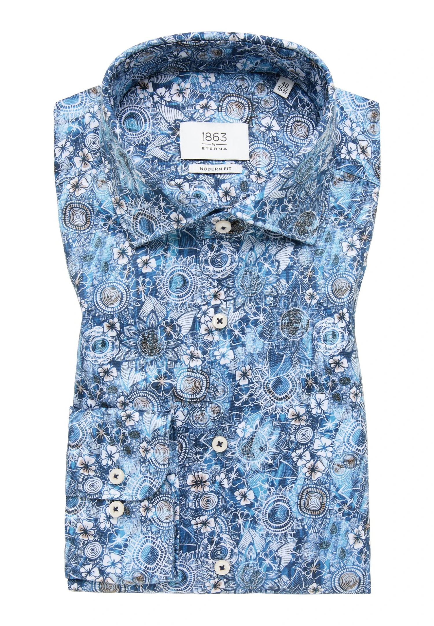 Eterna Modern Fit - Overhemd - Azurblau 8 Eterna Modern Fit - Overhemd - Azurblau - Afbeelding 6