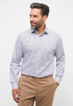 Eterna Print Modern Fit - Overhemd - Grau