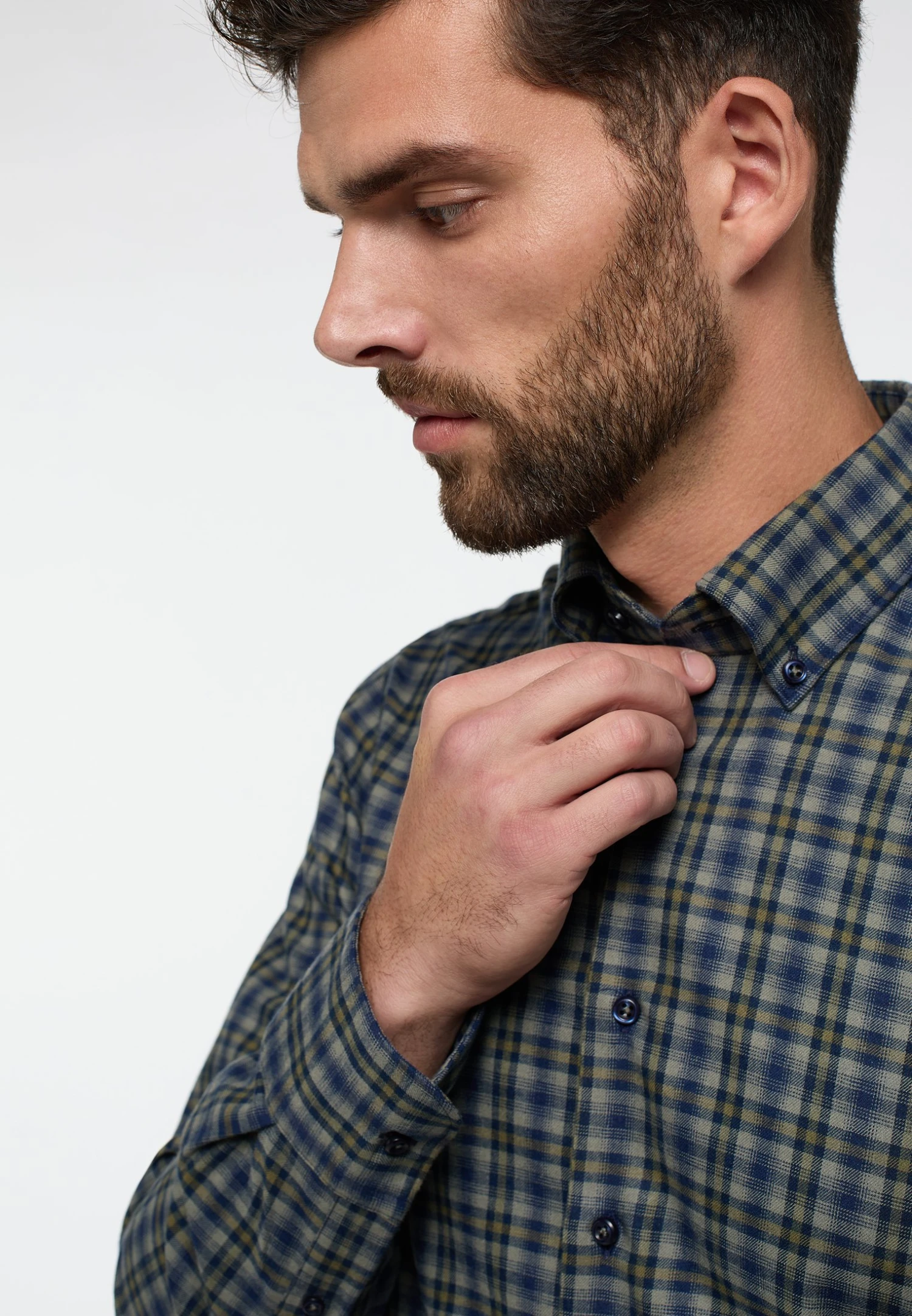 Eterna Kariertes Soft TailoringSlim Fit - Overhemd - Dunkelblau 5 Eterna Kariertes Soft TailoringSlim Fit - Overhemd - Dunkelblau - Afbeelding 3