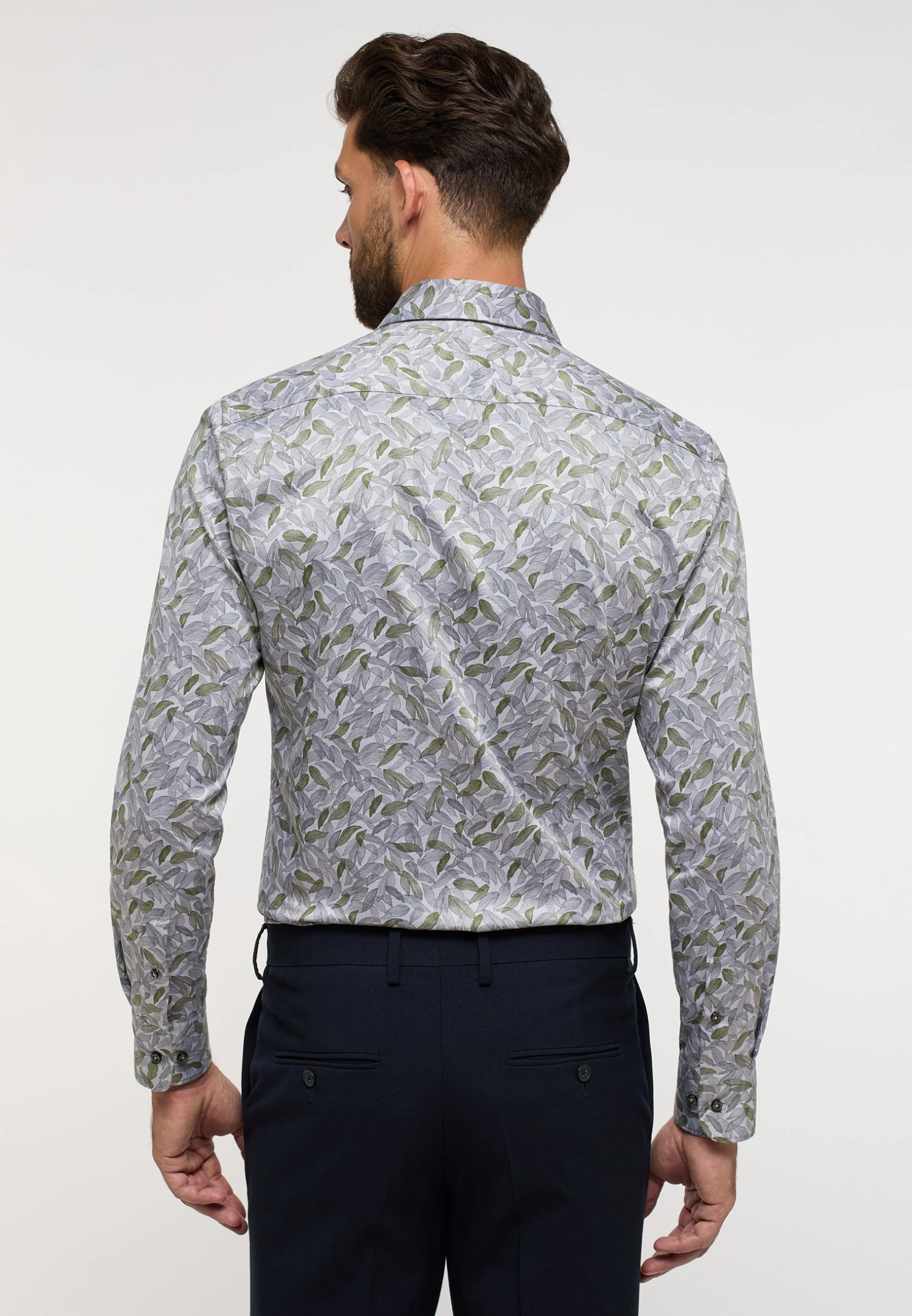 Eterna Bedrucktes Soft Tailoring- Overhemd - Grün 4 Eterna Bedrucktes Soft Tailoring- Overhemd - Grün - Afbeelding 2