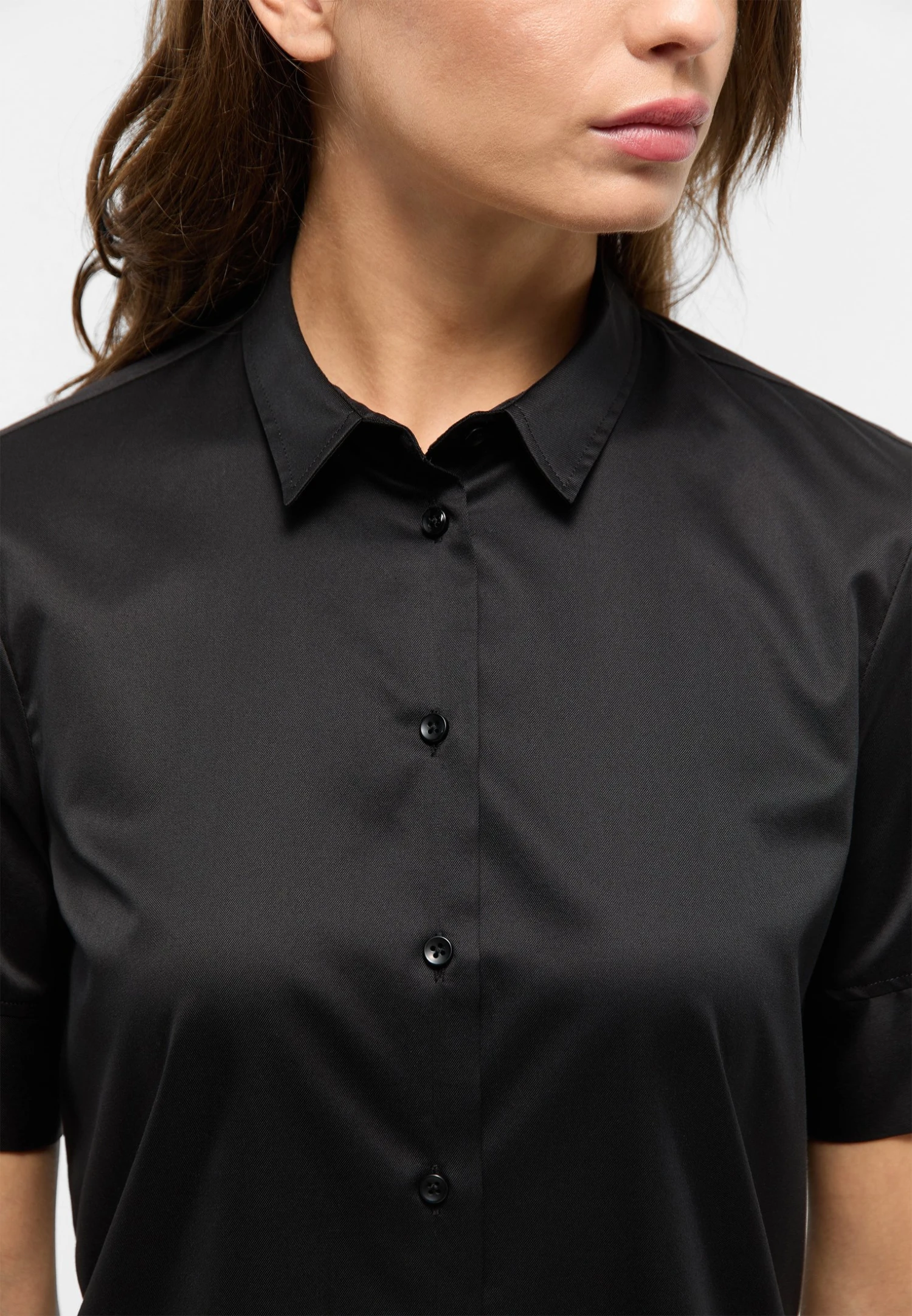 Eterna Modern Classic Uni - Overhemdblouse - Schwarz 5 Eterna Modern Classic Uni - Overhemdblouse - Schwarz - Afbeelding 3