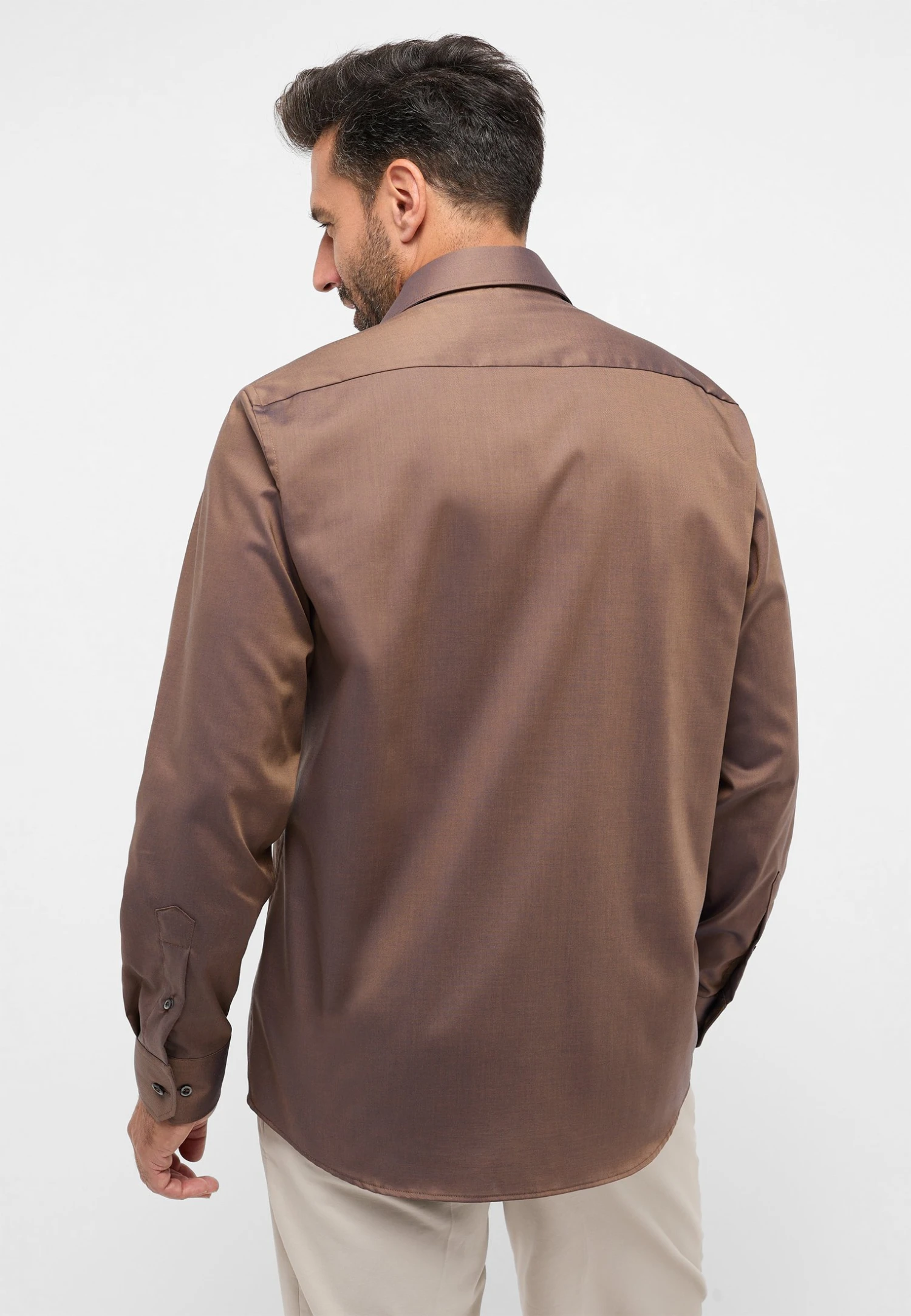 Eterna Pinpoint Comfort- Zakelijk Overhemd - Kakao 4 Eterna Pinpoint Comfort- Zakelijk Overhemd - Kakao - Afbeelding 2