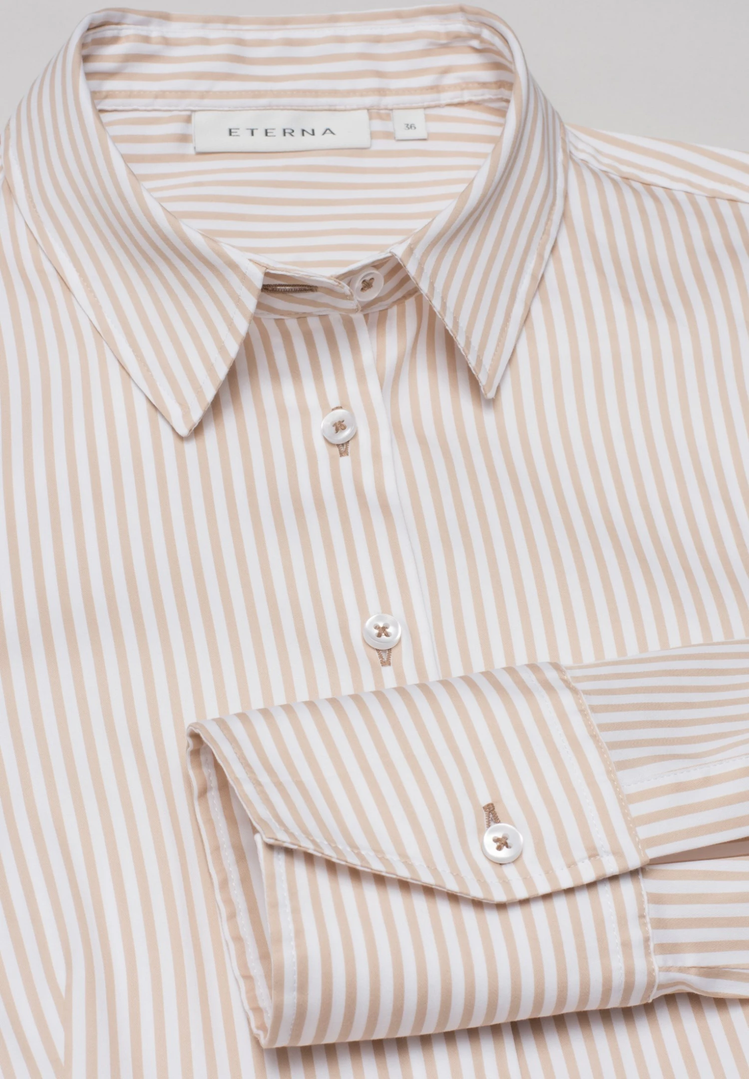 Eterna Langarm Modern Classic - Overhemdblouse - Beige 7 Eterna Langarm Modern Classic - Overhemdblouse - Beige - Afbeelding 5