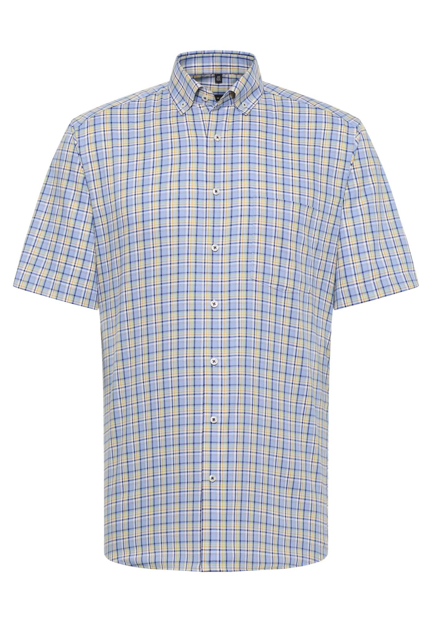 Eterna Kariertes Modern Fit - Overhemd - Hellblau 6 Eterna Kariertes Modern Fit - Overhemd - Hellblau - Afbeelding 4