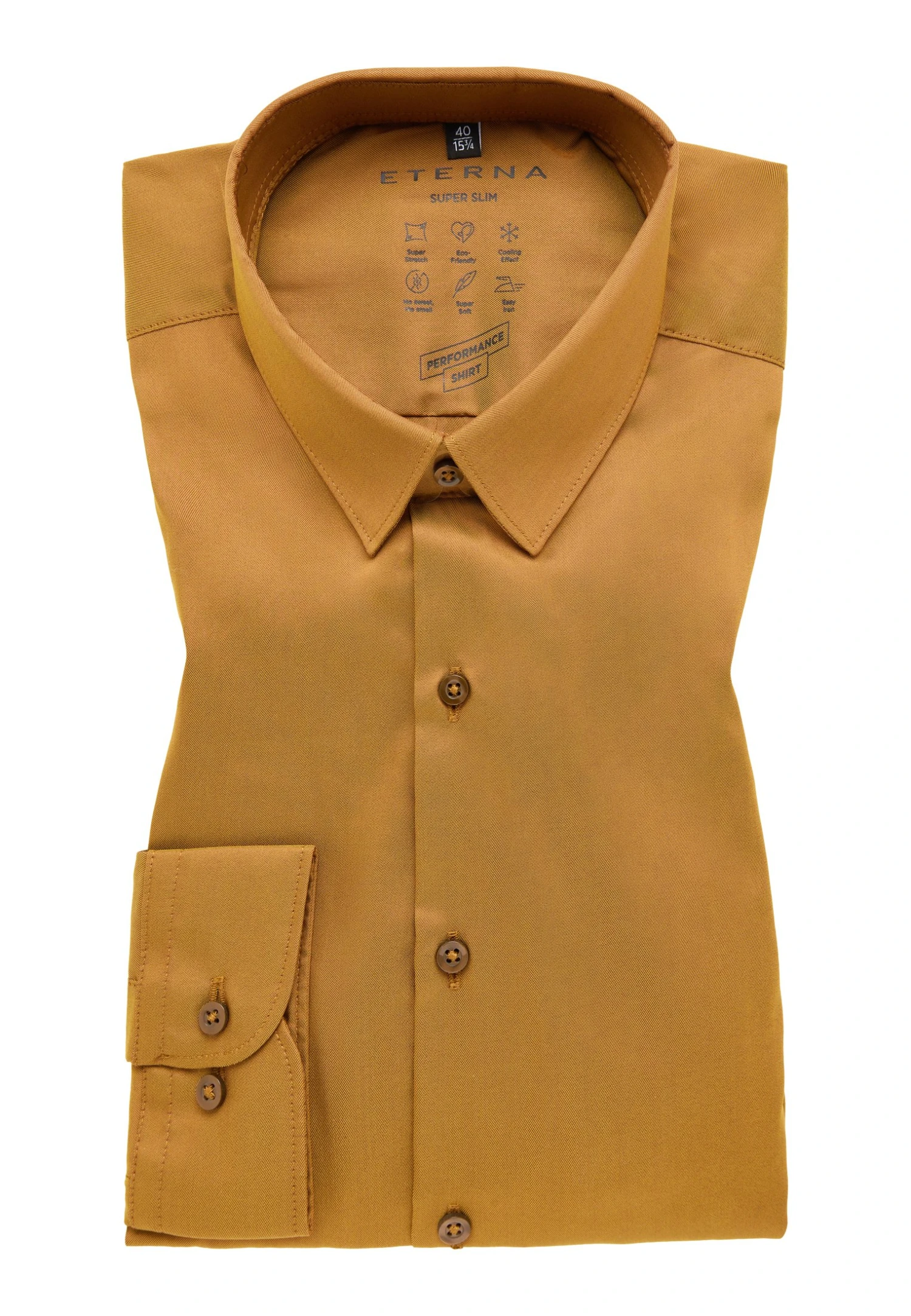 Eterna Langarm Super-Slim - Overhemd - Curry 8 Eterna Langarm Super-Slim - Overhemd - Curry - Afbeelding 6