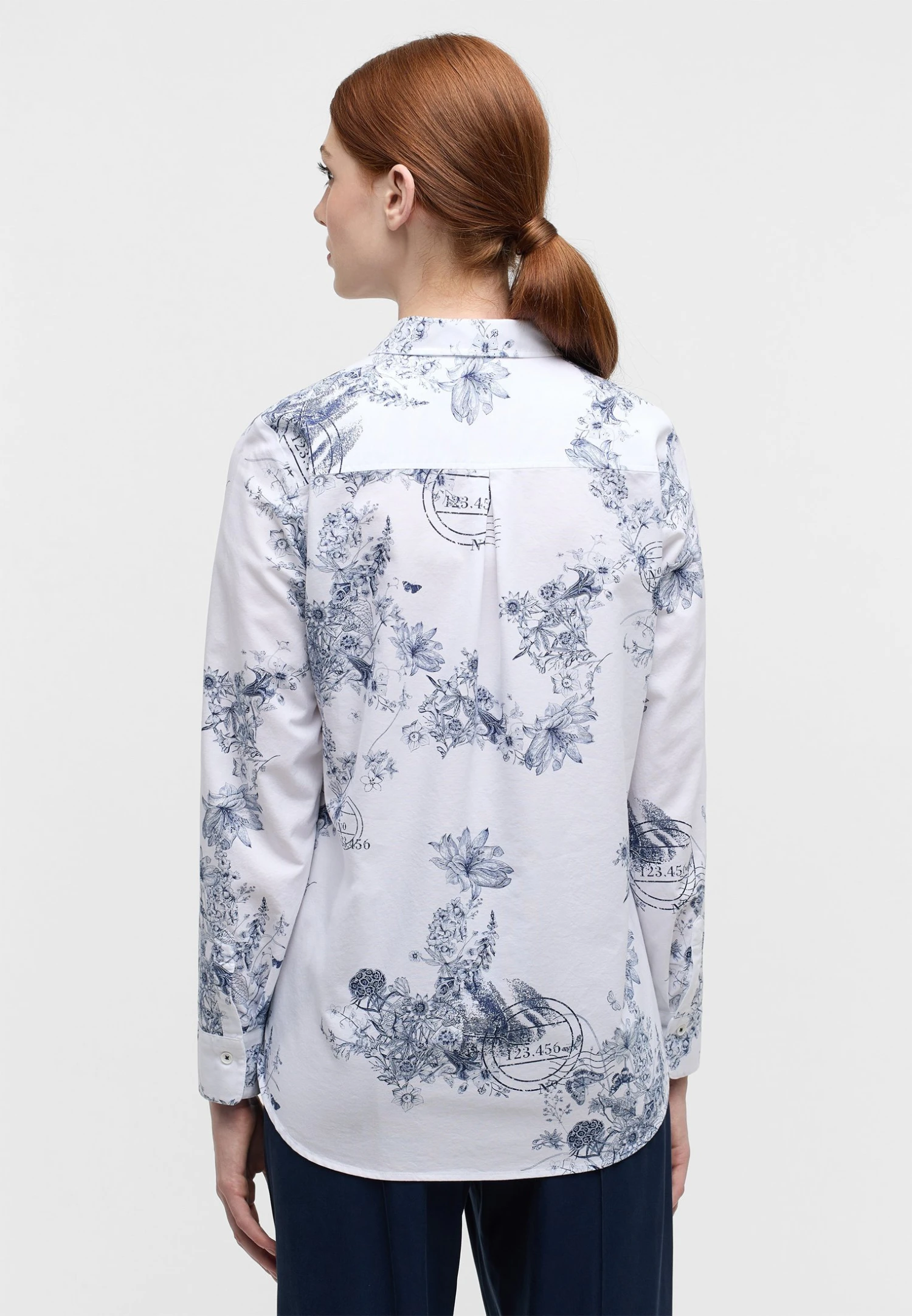 Eterna Regular Fit - Overhemdblouse - Navy 4 Eterna Regular Fit - Overhemdblouse - Navy - Afbeelding 2