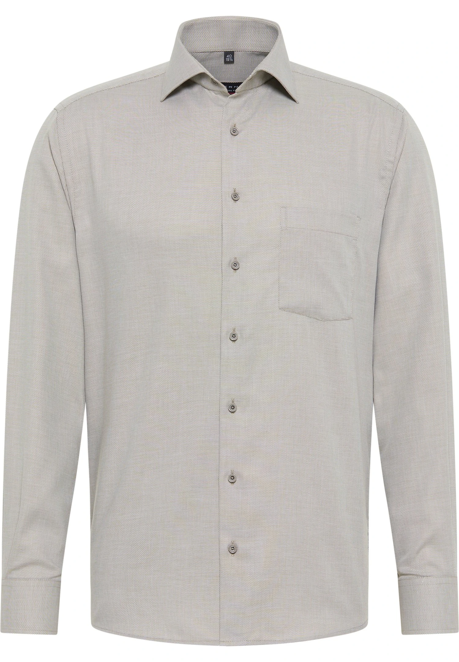 Eterna Struktur Modern Fit - Overhemd - Khaki 6 Eterna Struktur Modern Fit - Overhemd - Khaki - Afbeelding 4