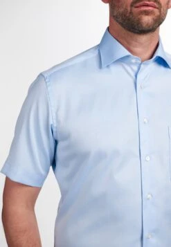 Eterna Kurzarm Modern Fit Twill- Overhemd - Hellblau -Eterna 4abb4292ce3c41c7bfd00f876aafb661